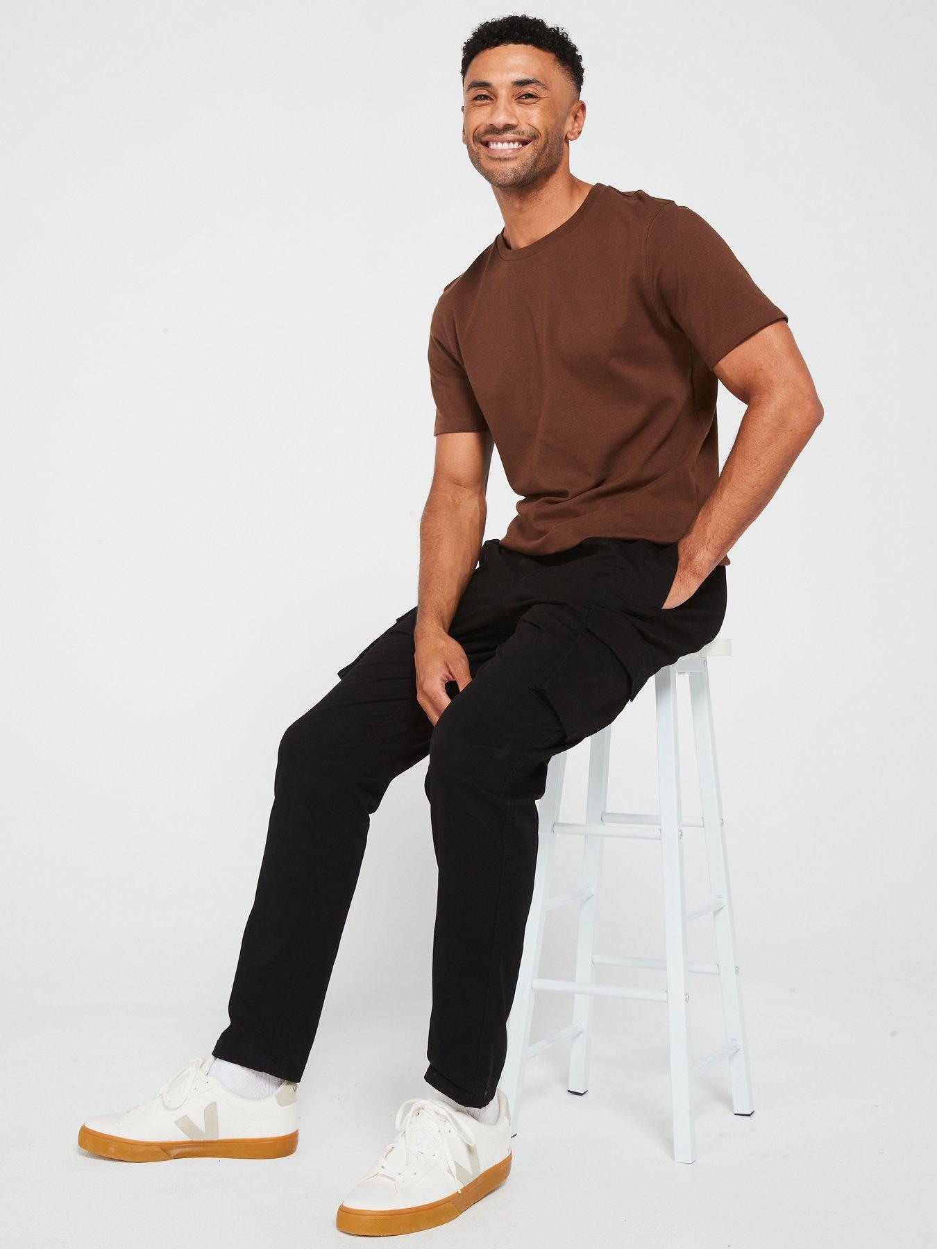  image of very-man-slim-cargo-trouser-black
