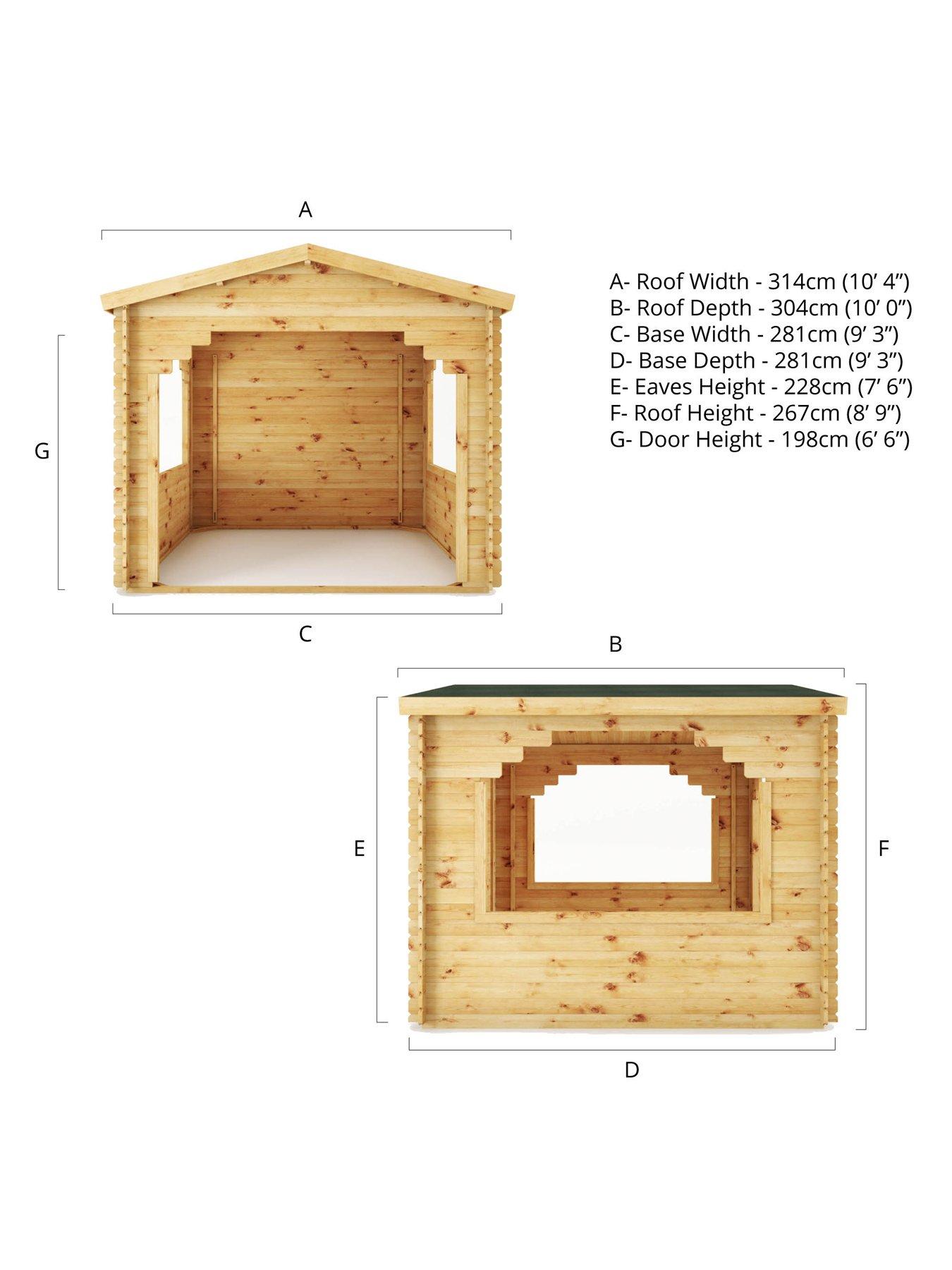 image of mercia-3m-x-3m-gazebo-log-cabin-28mm