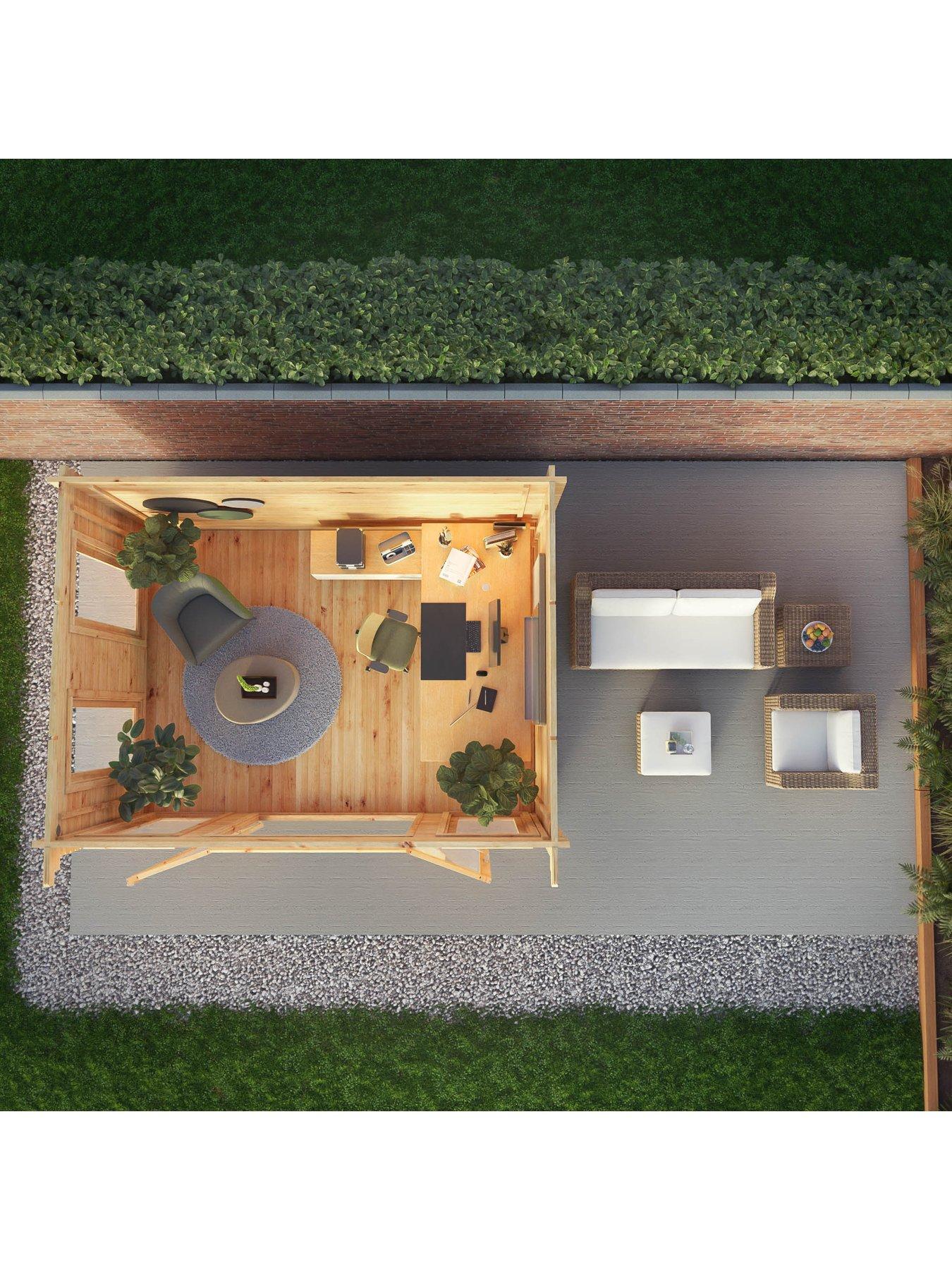 Image 5 of 7 of MERCIA 4m x 3m Studio Pent Log Cabin - 28mm - PEFC Certified