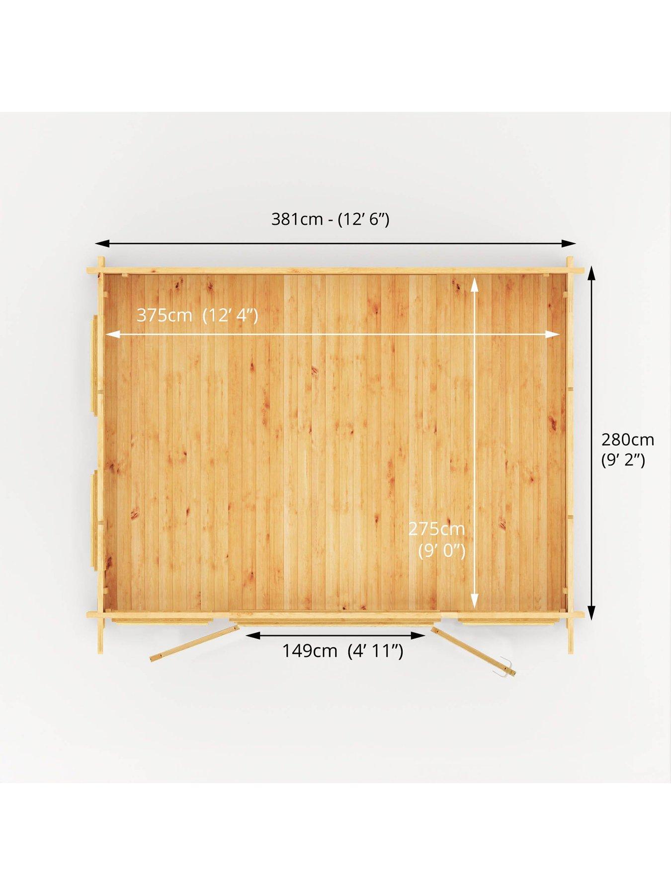 Image 7 of 7 of MERCIA 4m x 3m Studio Pent Log Cabin - 28mm - PEFC Certified