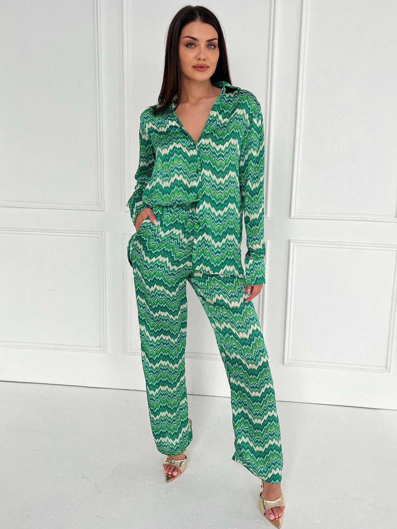 undefined Abstract Printed Trousers - Green
