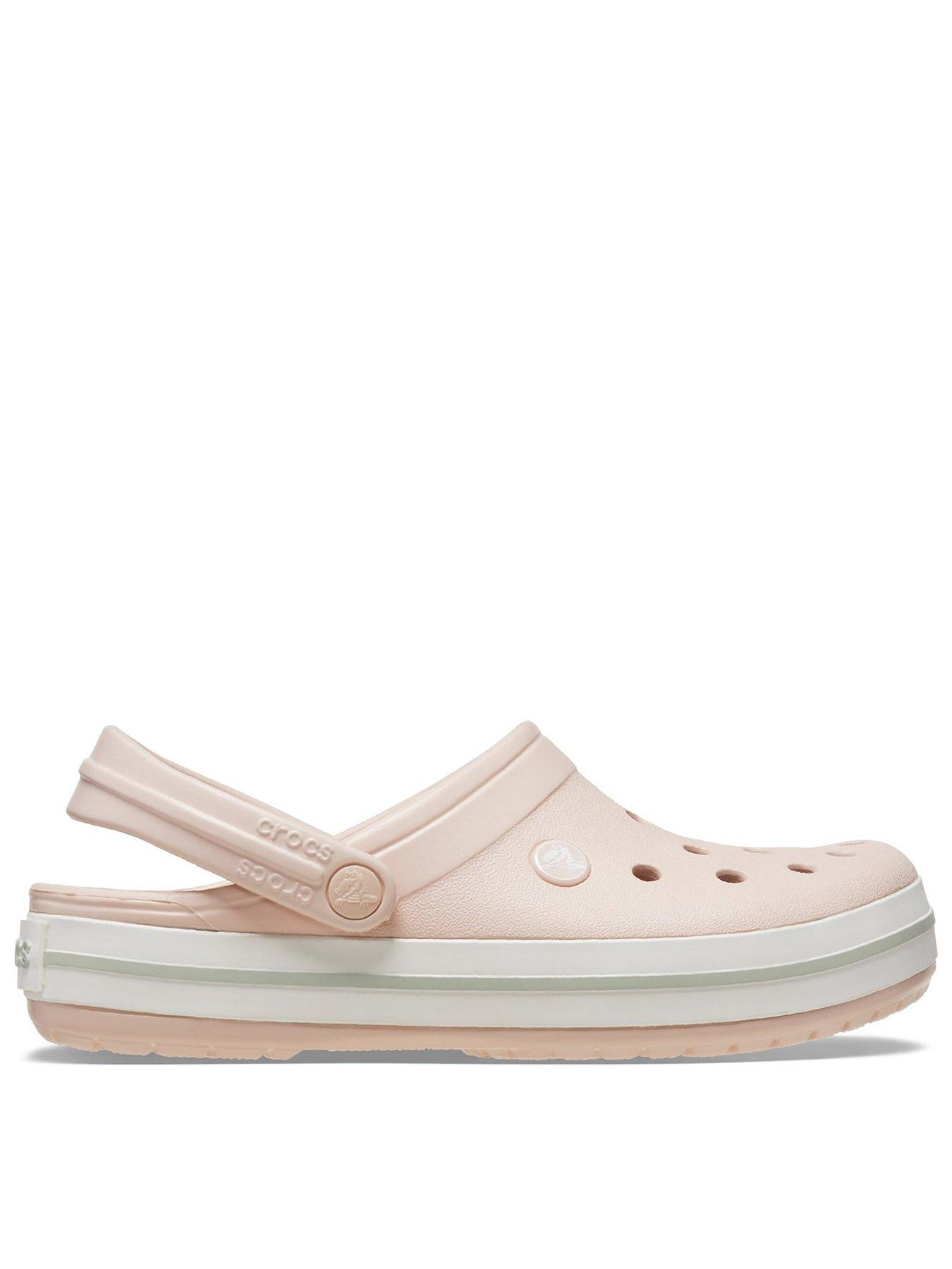 Pink metallic crocs online