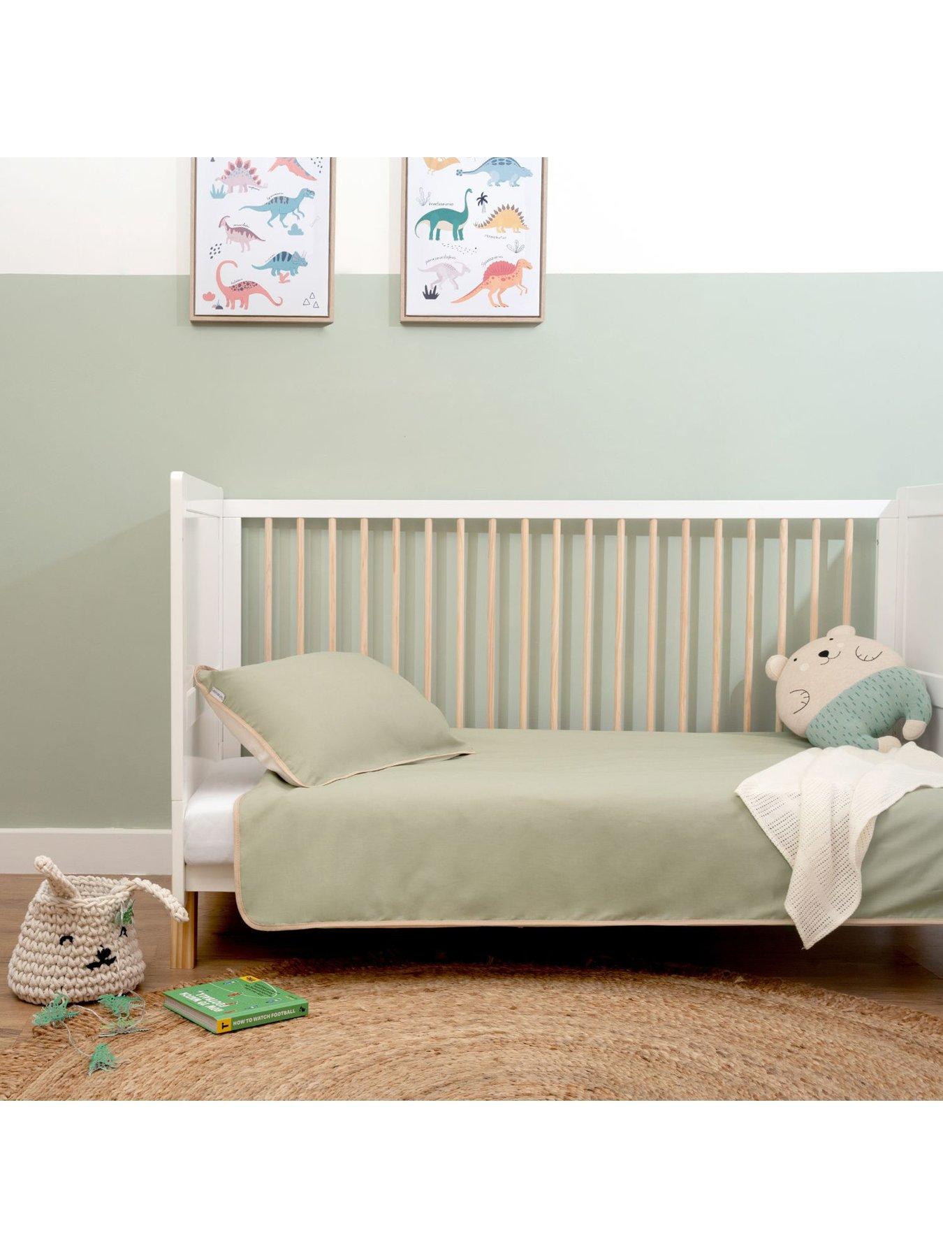 Clair De Lune Cot Bed Duvet Set Cream/Sage