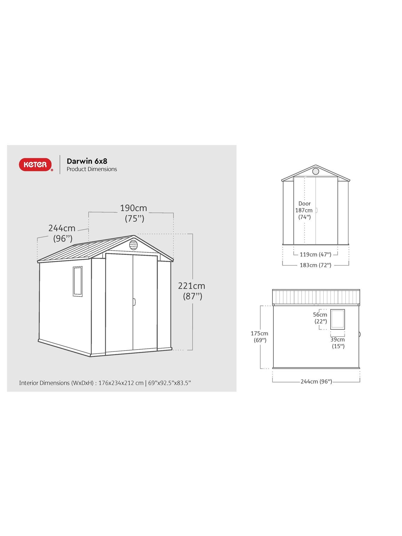 Image 7 of 7 of Keter Darwin&nbsp;6x8ft Shed&nbsp;-&nbsp;Brown