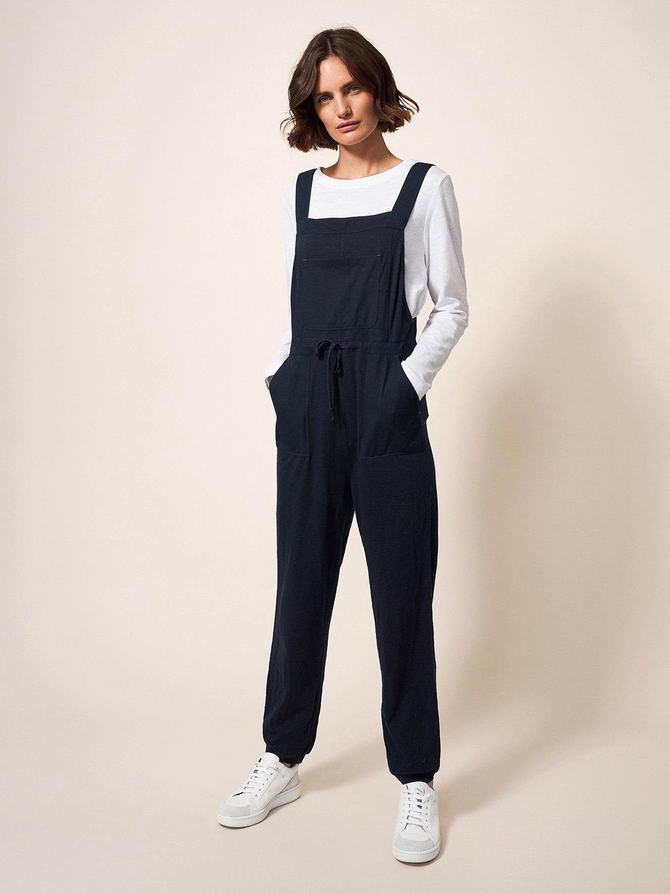  image of white-stuff-daphne-jersey-dungaree-black