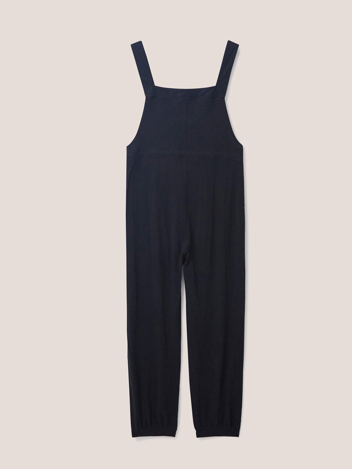  image of white-stuff-daphne-jersey-dungaree-black