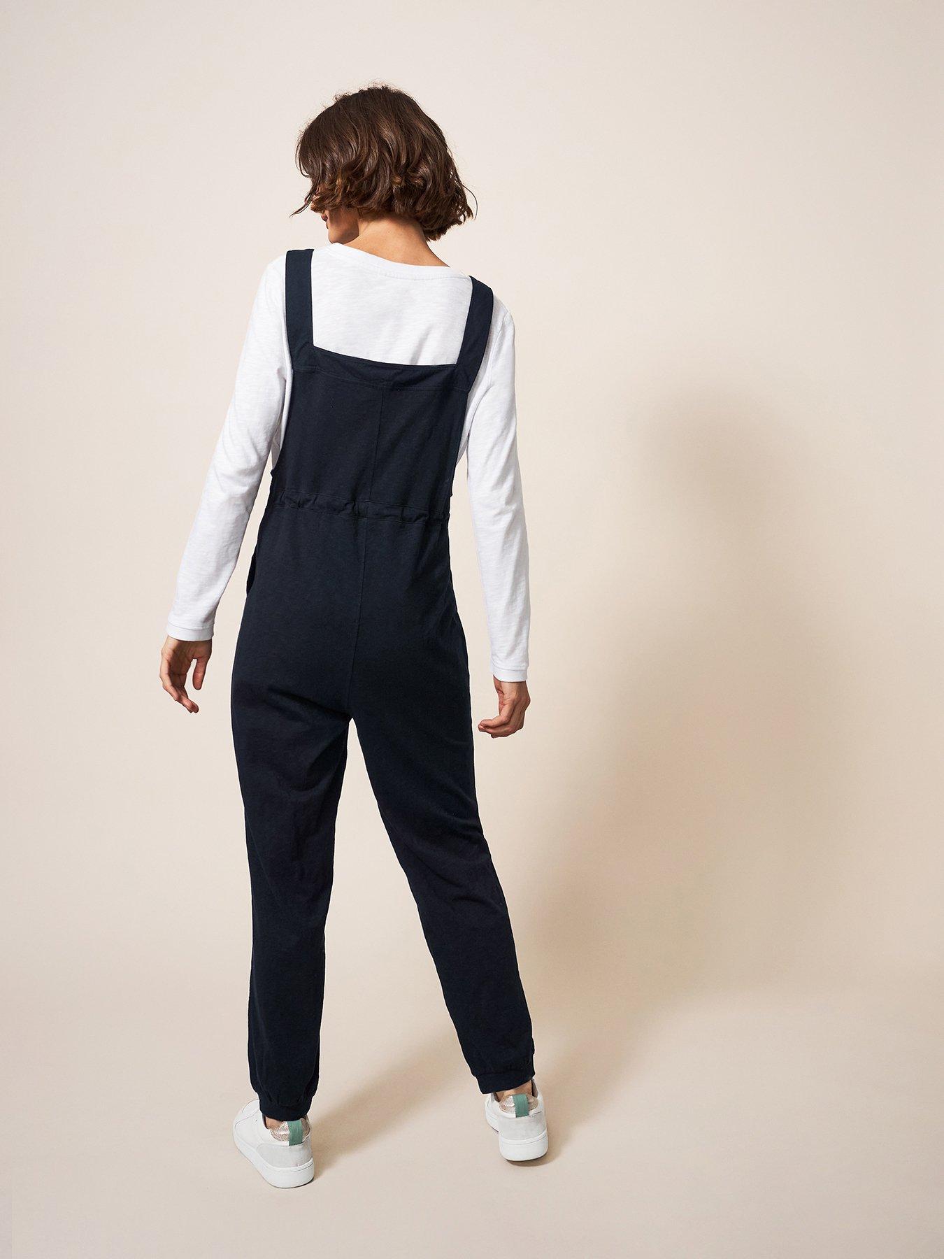  image of white-stuff-daphne-jersey-dungaree-black
