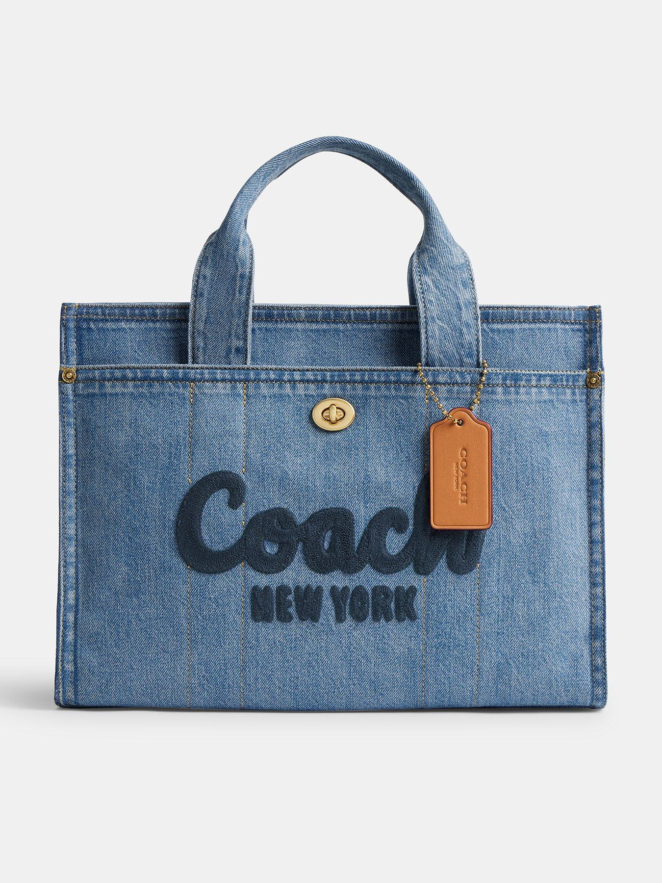 バッグ COACH Tote Bag Canvas Logo Denim scarf COACH Denim Cargo Tote Bag - Blue | Littlewoods