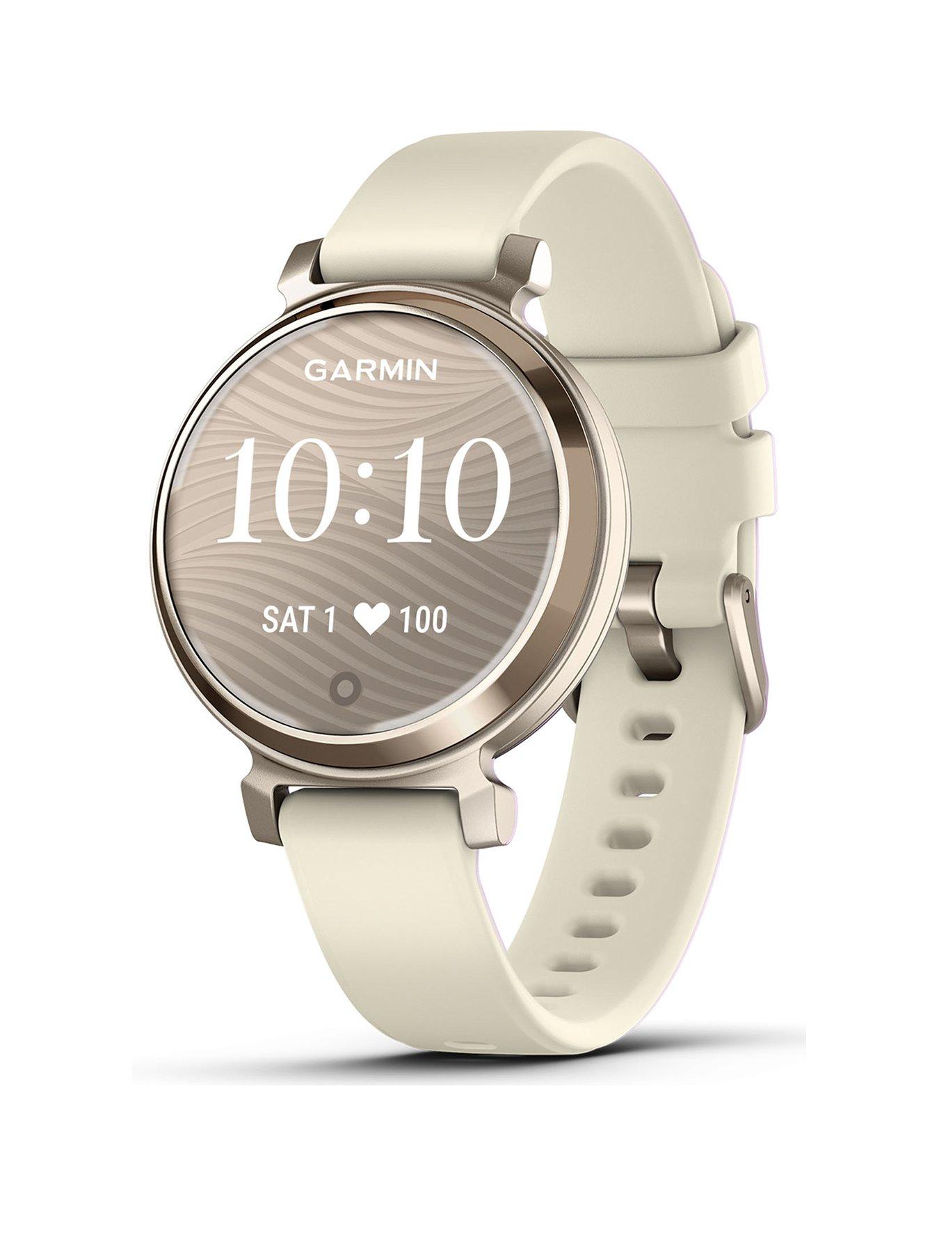 Garmin Lily 2 Cream Gold Case with Coconut Silicone Band