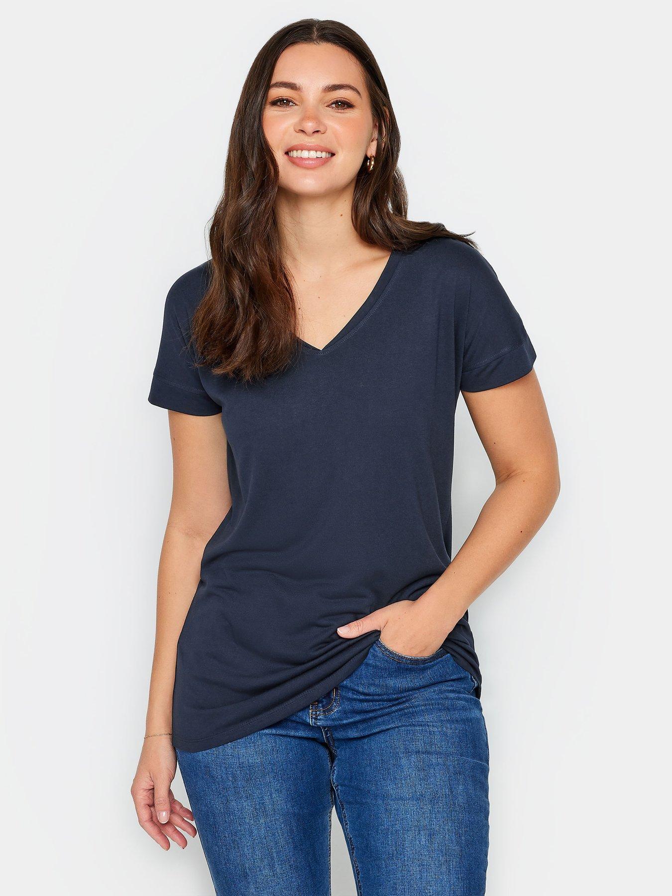 undefined Tall Premium Navy Modal V Neck Tee