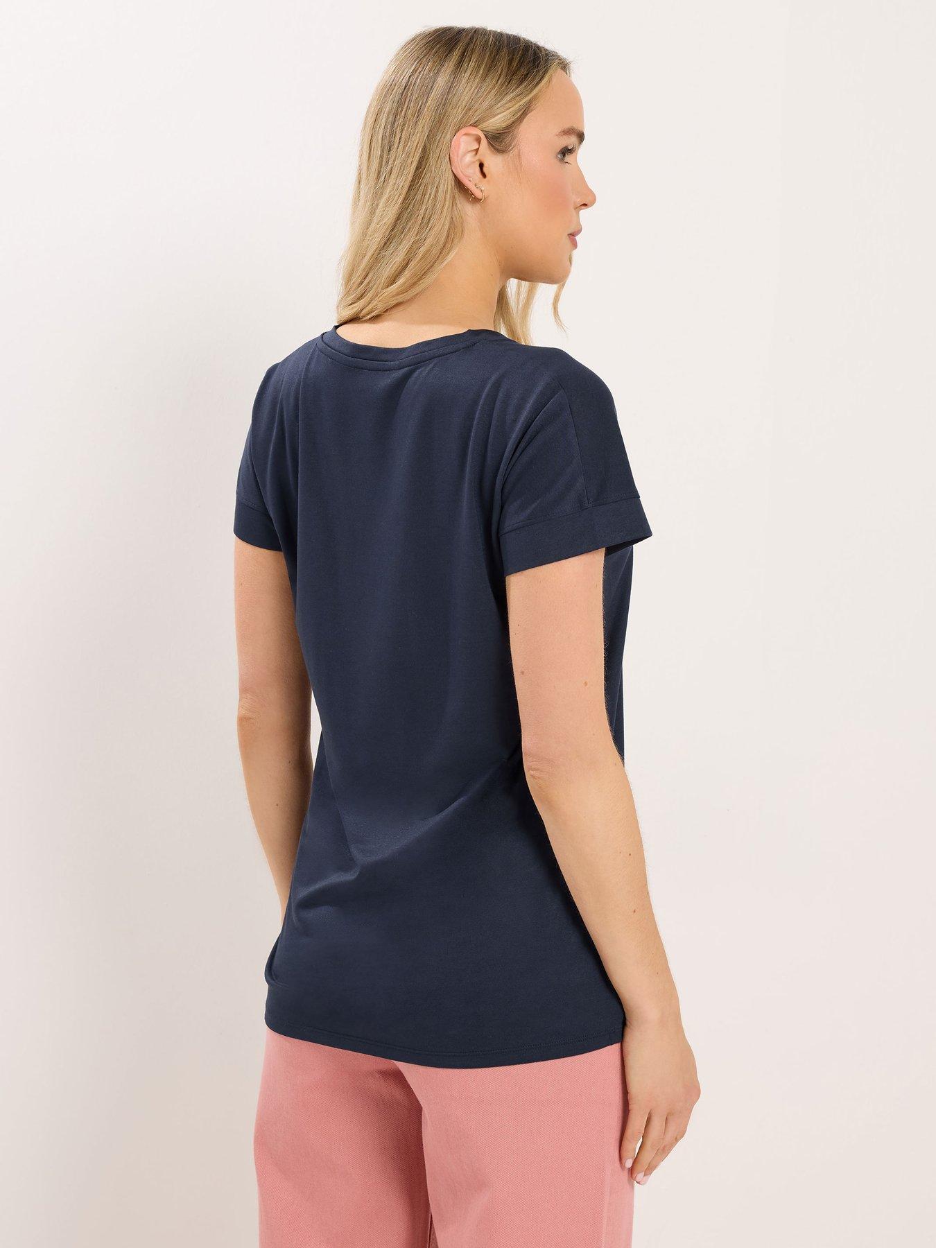 Image 2 of 5 of Long Tall Sally Premium Modal V Neck Tee - Navy