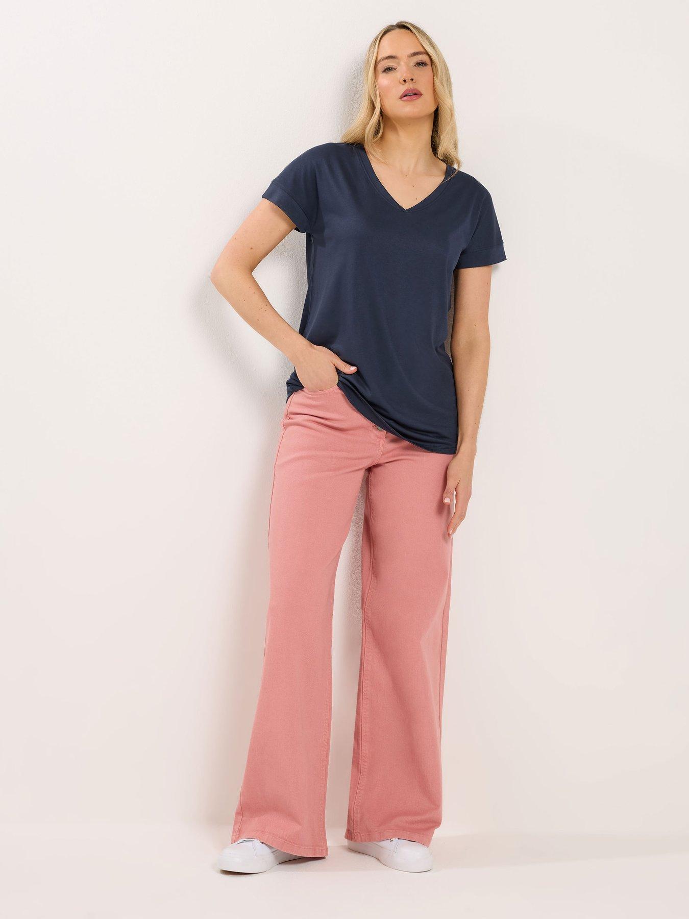 Image 3 of 5 of Long Tall Sally Premium Modal V Neck Tee - Navy