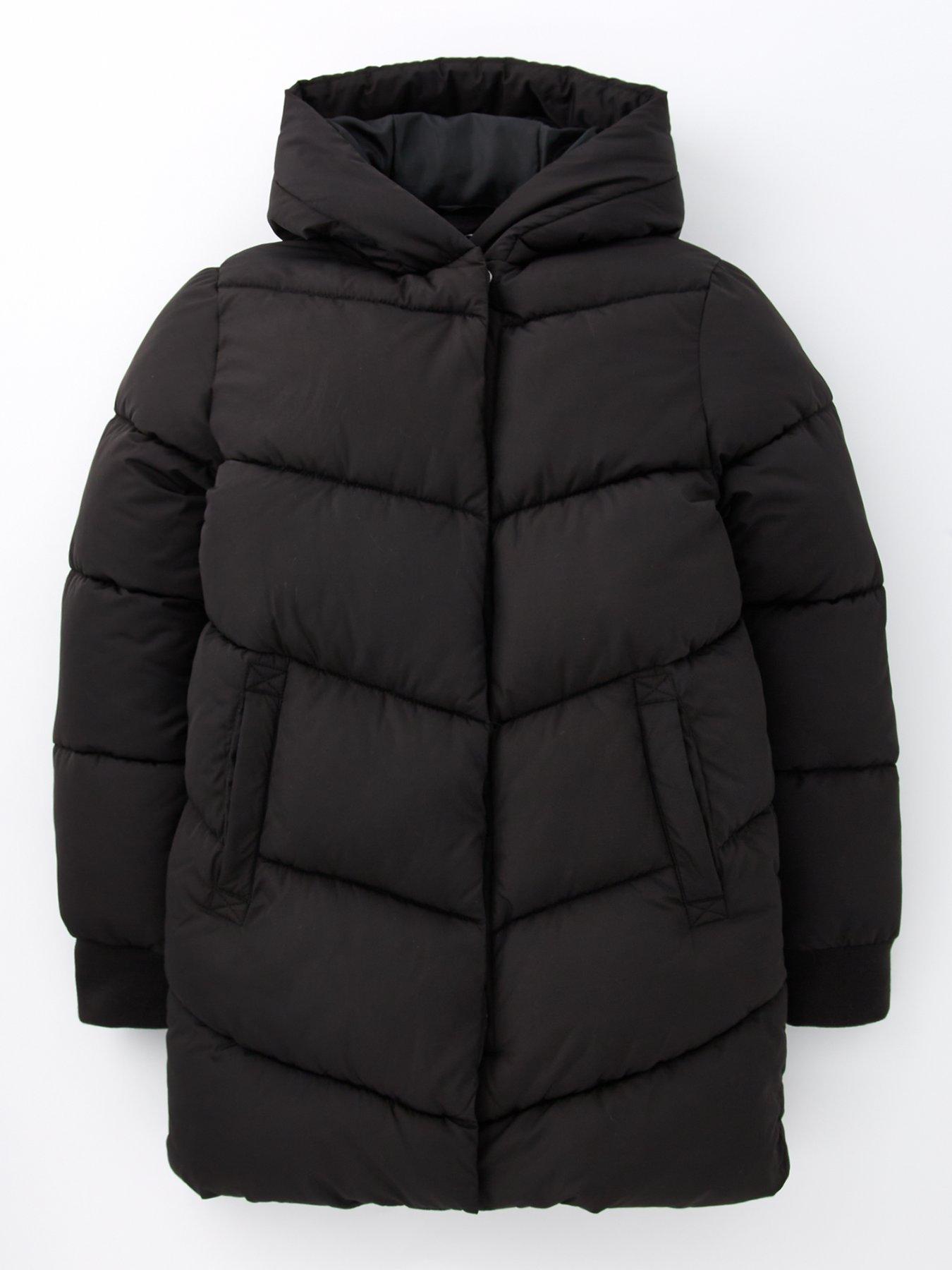 Black padded girls coat sales