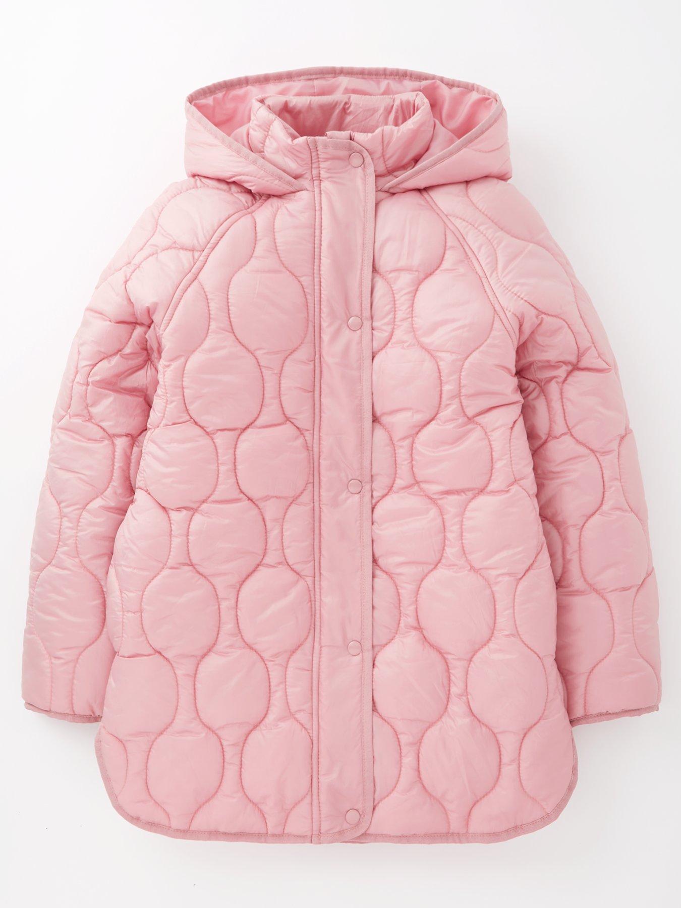 undefined Girls Pink Padded Quilted Coat