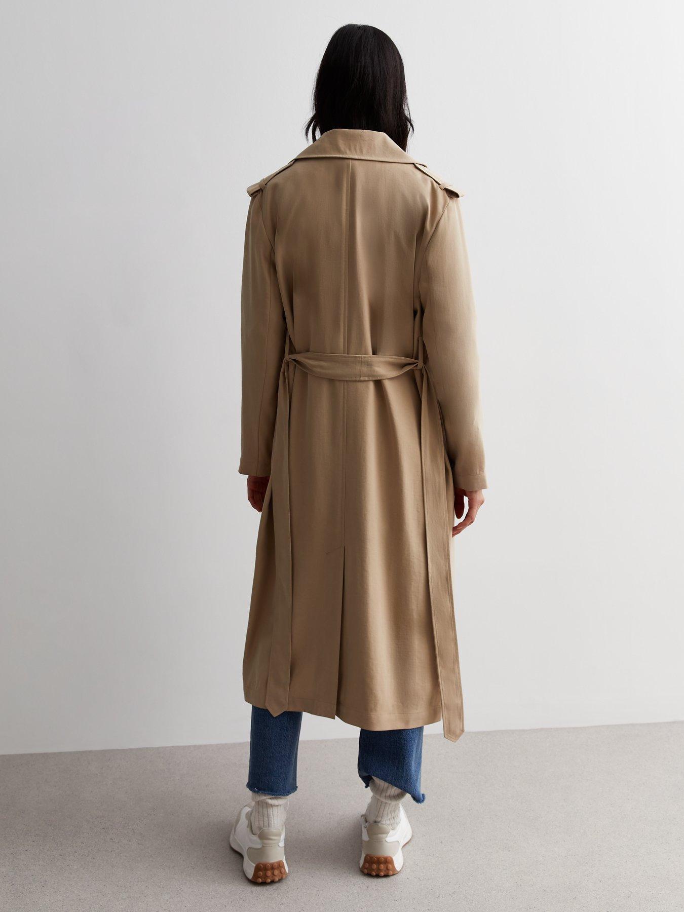 Camel Belted Longline Trench Coat