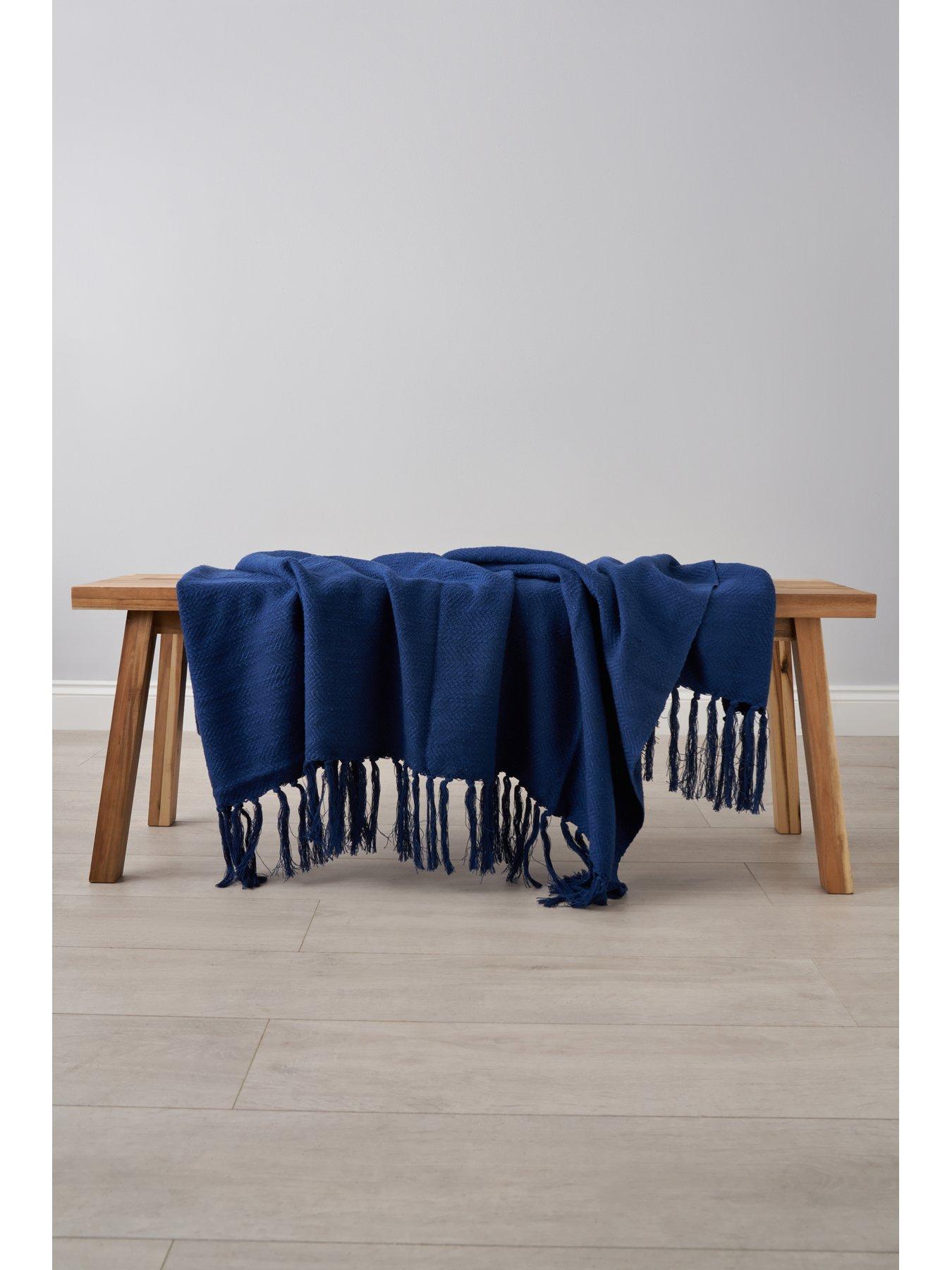 Image 1 of 6 of The Very Collection Juno Throw - Navy