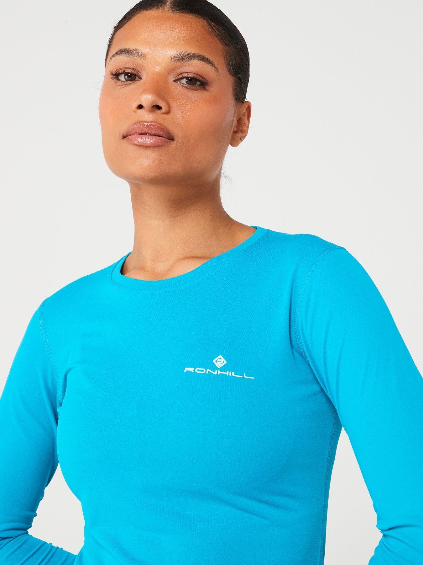  image of ronhill-womens-core-long-sleeve-running-tee--bluewhite