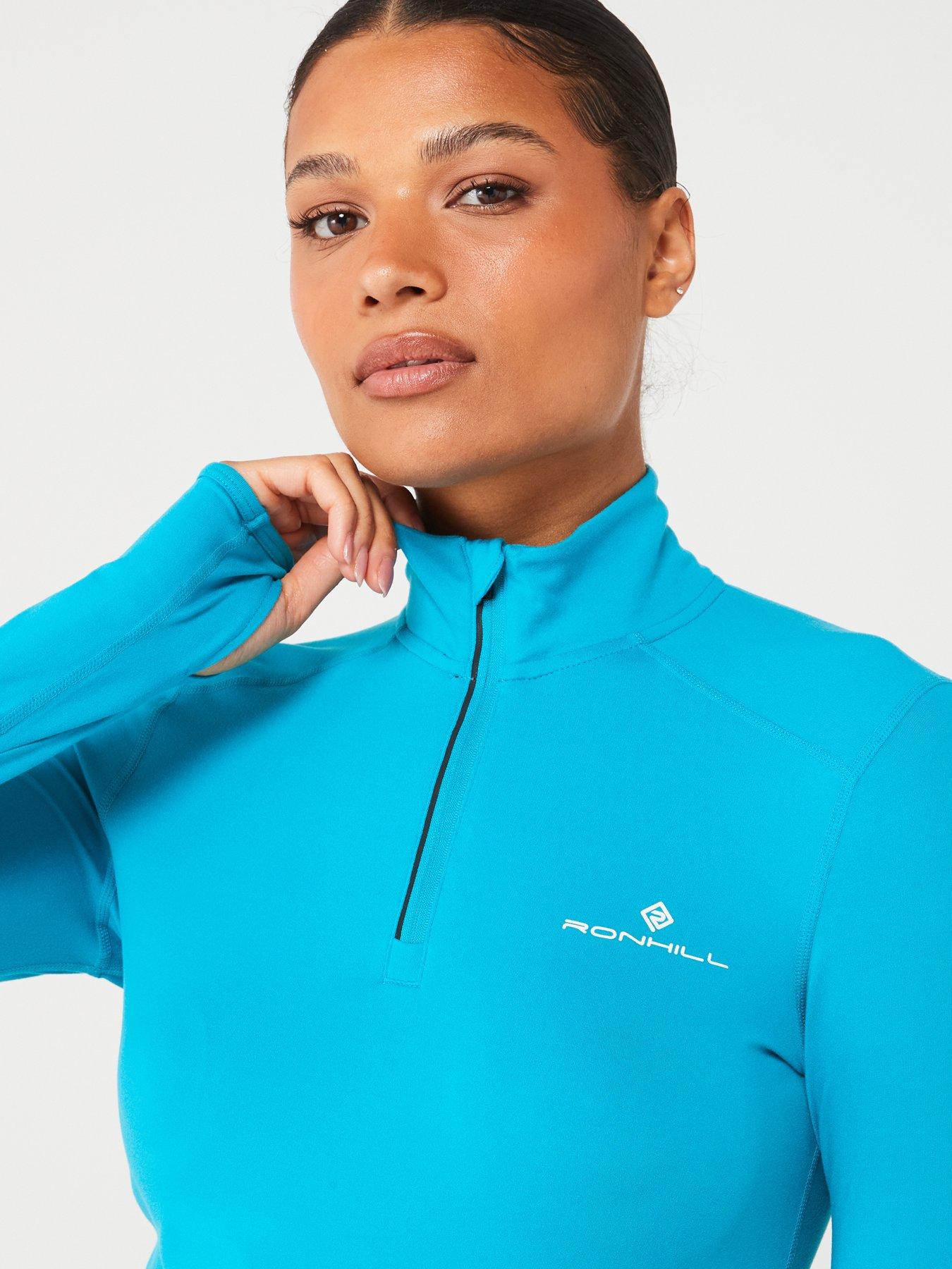  image of ronhill-womens-core-thermal-half-zip-bluewhite