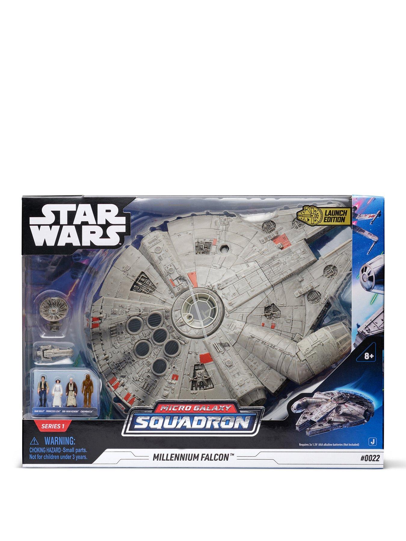 Star Wars Micro Galaxy Squadron Millennium Falcon - 9-Inch Assault Class Vehicle with Four 1-Inch Micro Figure Accessories