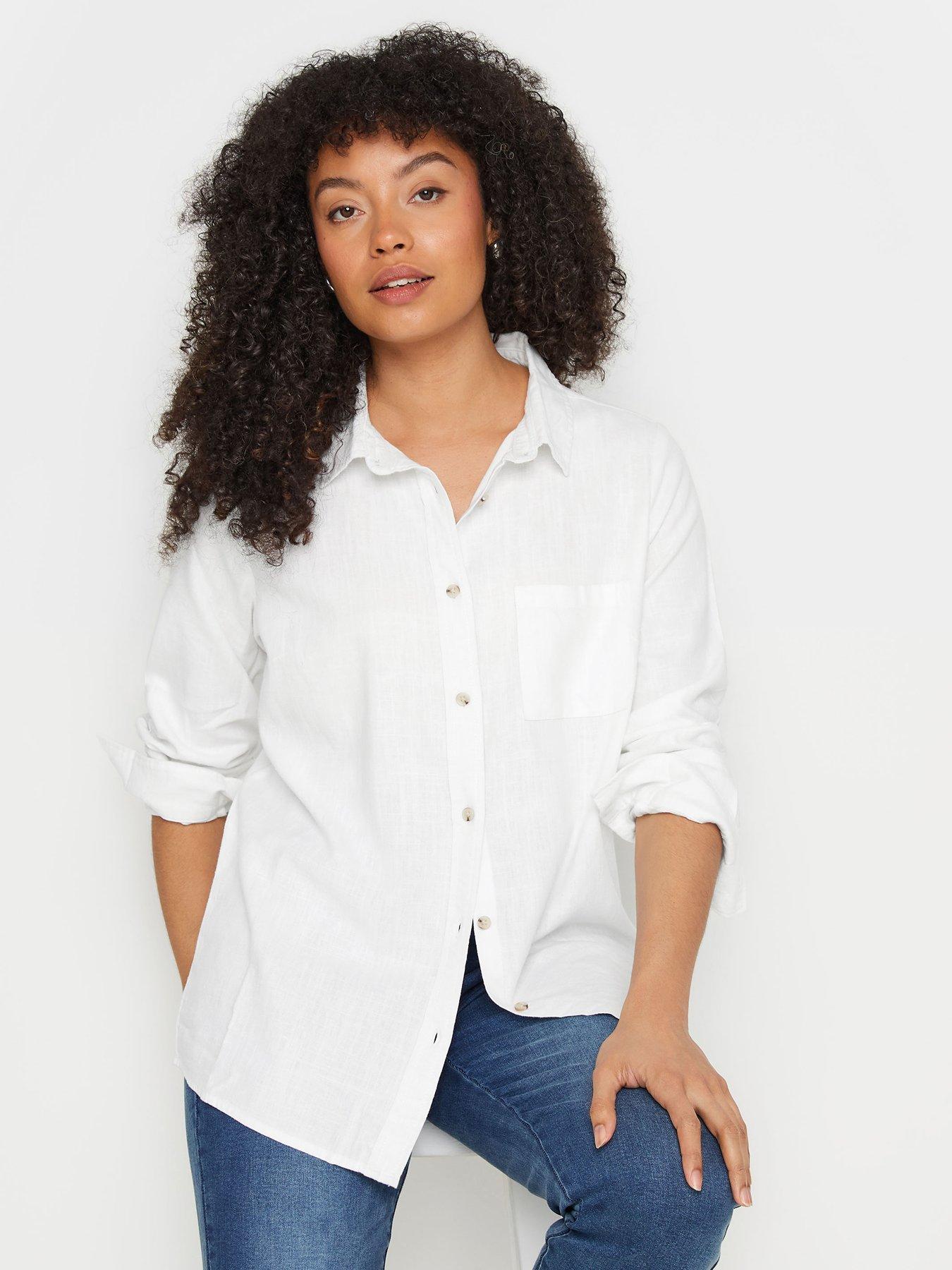 undefined White Linen Shirt