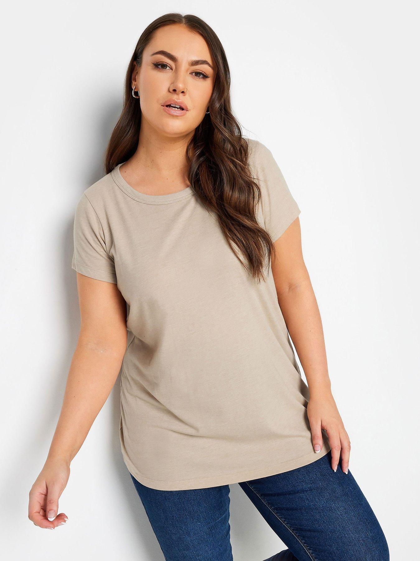  image of yours-curve-core-basic-t-shirt-3-pack-iceburg-flat-grey-neutral