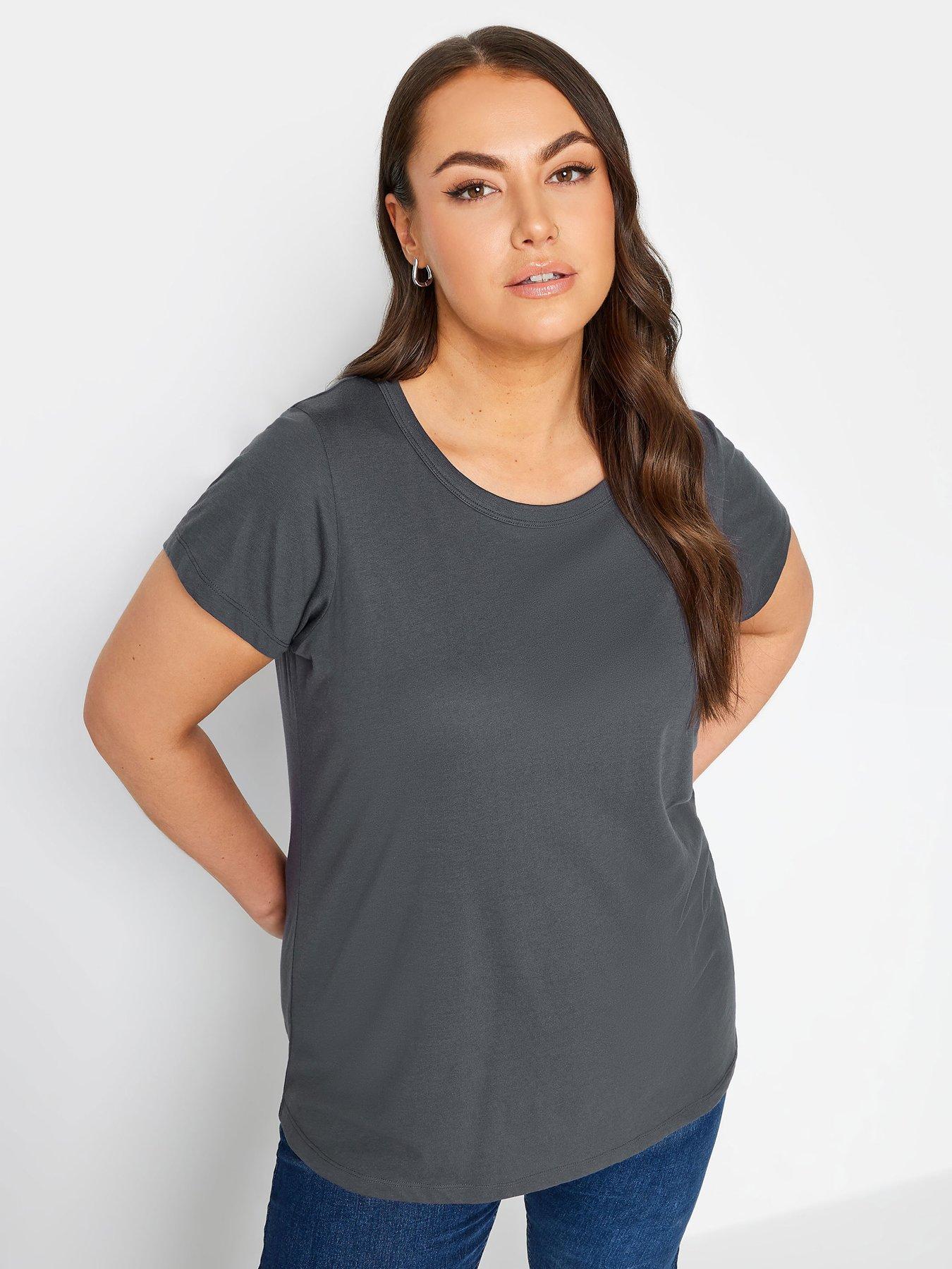  image of yours-curve-core-basic-t-shirt-3-pack-iceburg-flat-grey-neutral