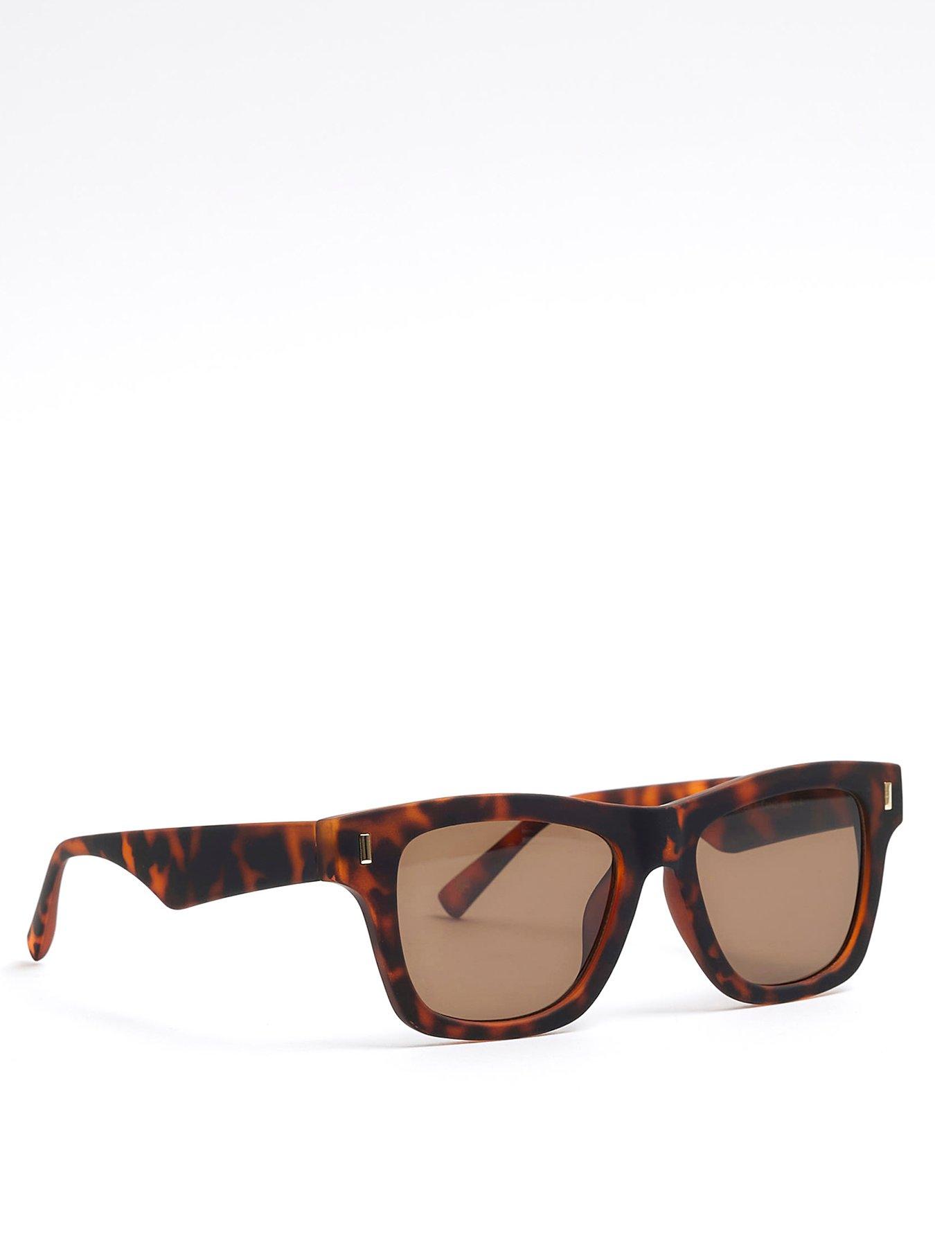 Rubberised Wayfarer Sunglasses Brown