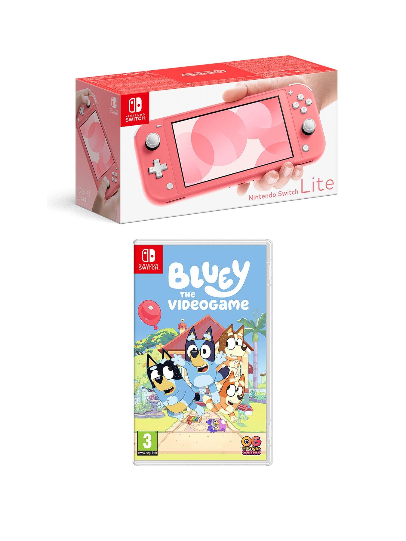 undefined Turquoise Console with  &  Bluey: The Videogame Switch