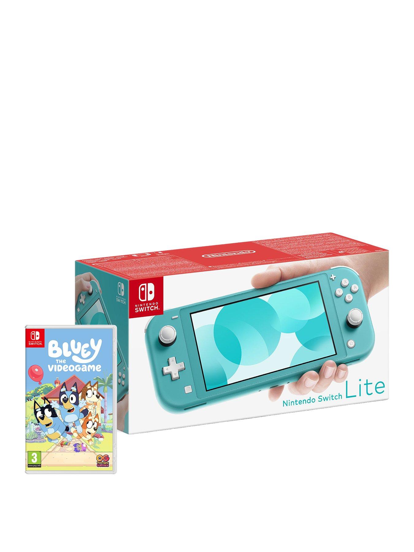 Nintendo Switch Lite Turquoise Console with  &  Bluey: The Videogame Switch