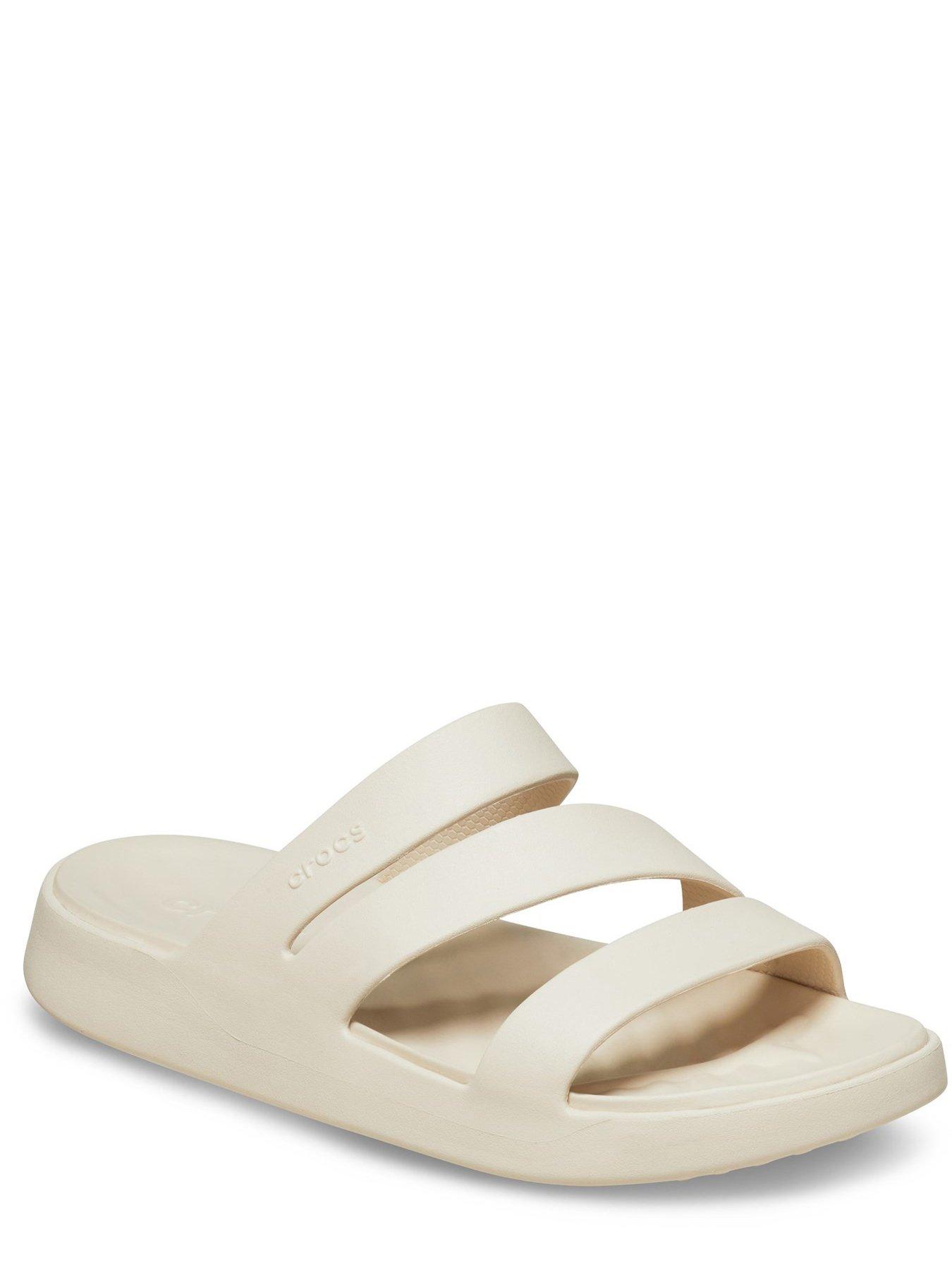 Crocs Getaway Strappy Flat Sandals Stucco Beige littlewoods