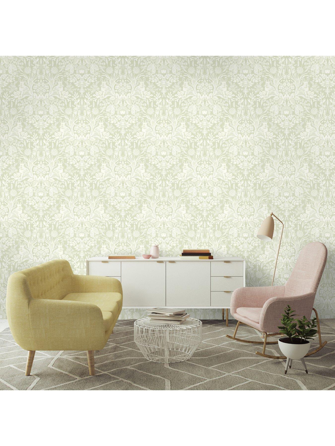 Holden Decor Harlen Wallpaper in Sage | littlewoods.com