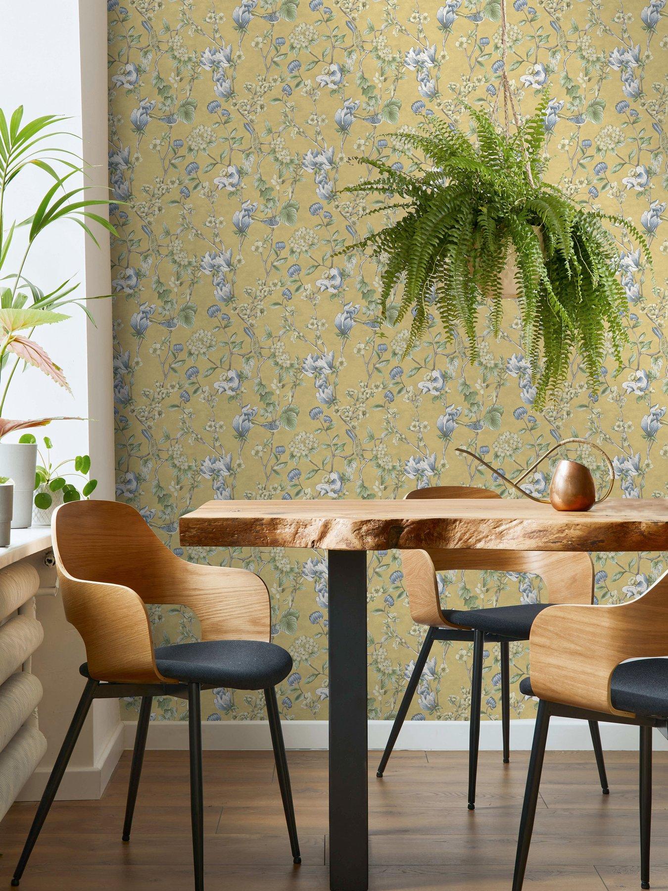 undefined Floral Bird Trail Wallpaper