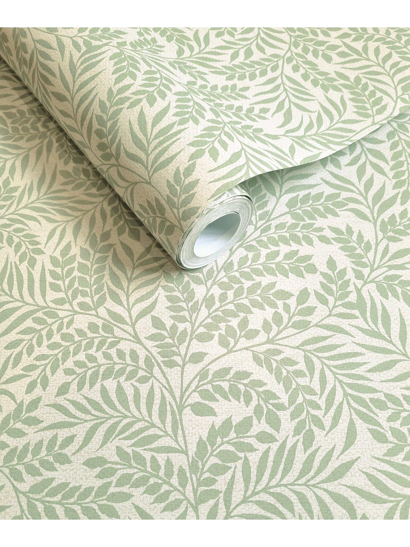  image of holden-decor-mini-leaf-trail-wallpaper-in-sage