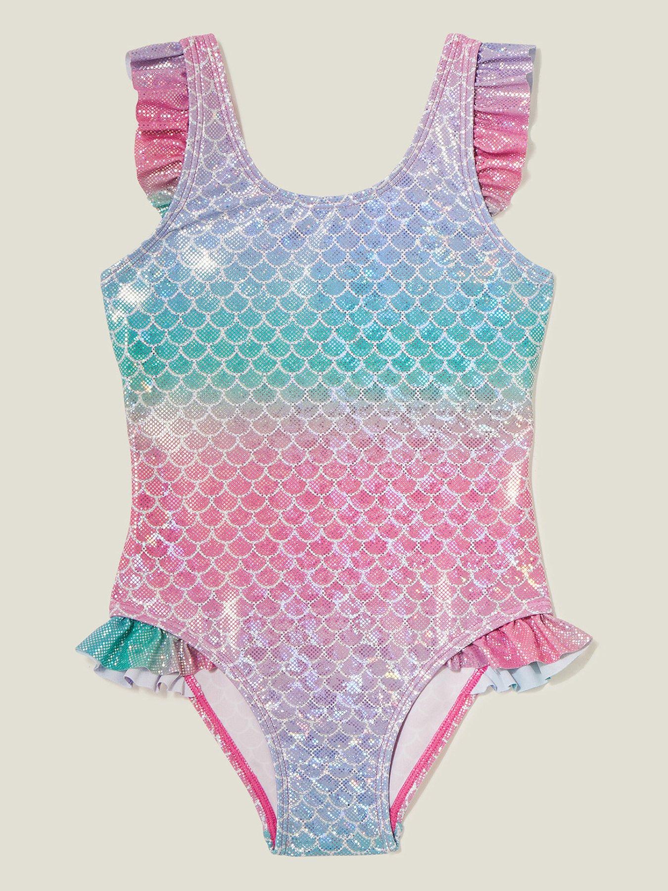 Accessorize Girls Mermaid Swimsuit Pastel Multi littlewoods