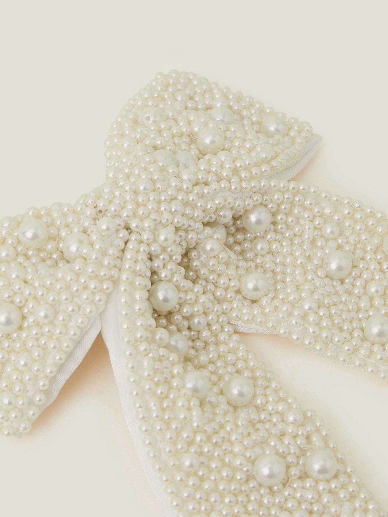  image of accessorize-statement-pearl-hair-bow