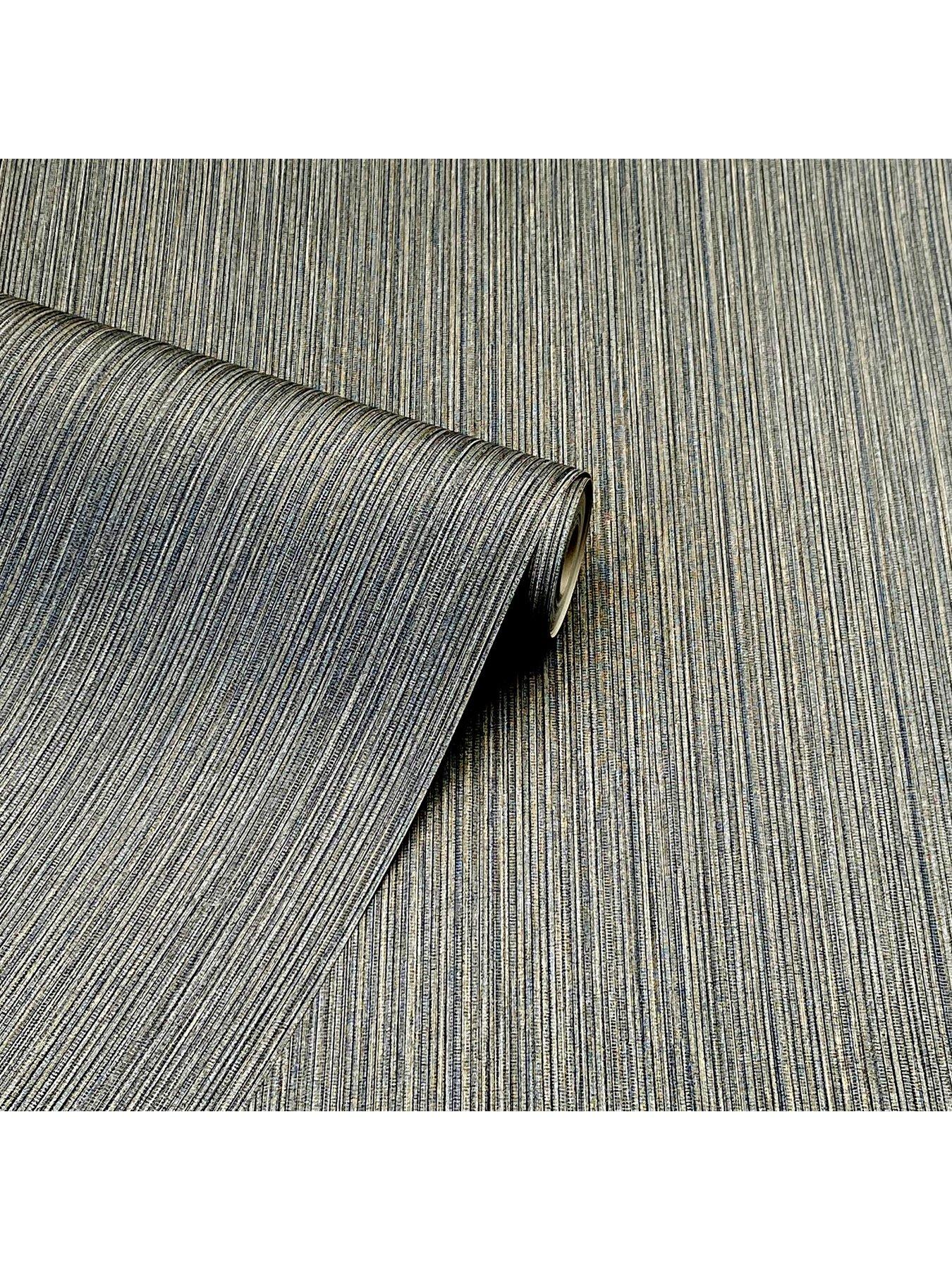 Image 4 of 5 of ARTHOUSE Japandi Grasscloth Navy Gold Wallpaper