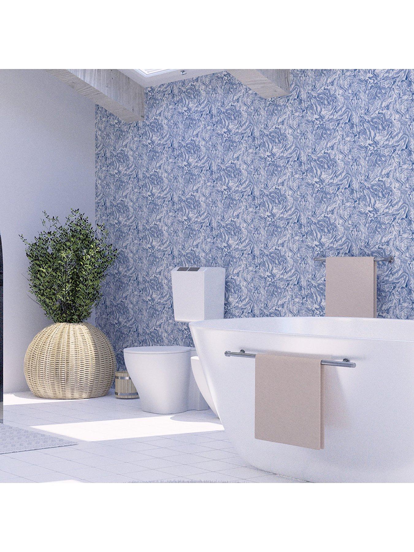  image of arthouse-liquid-marble-wallpaper-navy