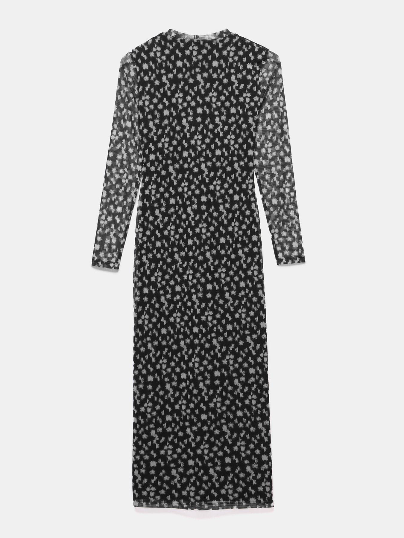 Mint Velvet Black Floral Midi Dress