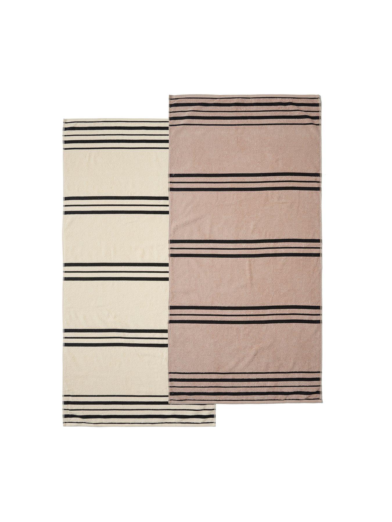  image of catherine-lansfield-stripe-beach-towel-twin-pack