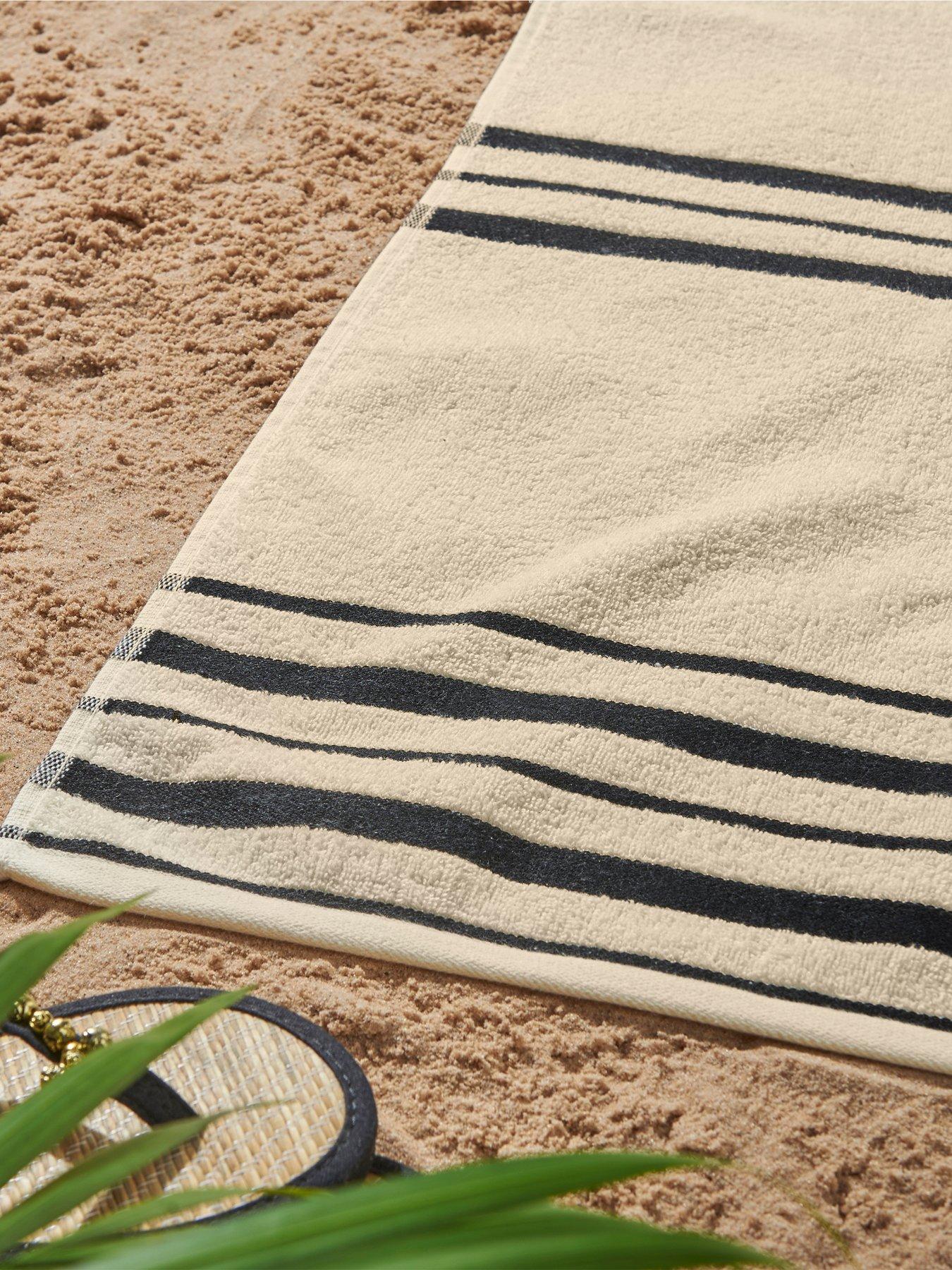  image of catherine-lansfield-stripe-beach-towel-twin-pack