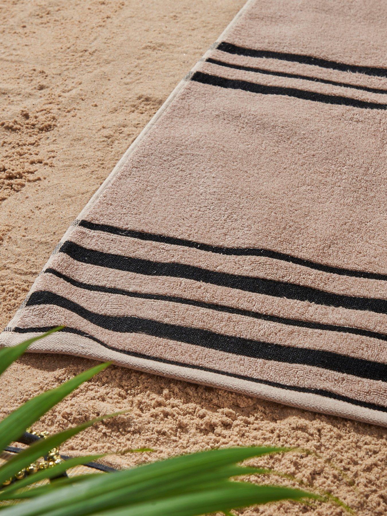  image of catherine-lansfield-stripe-beach-towel-twin-pack
