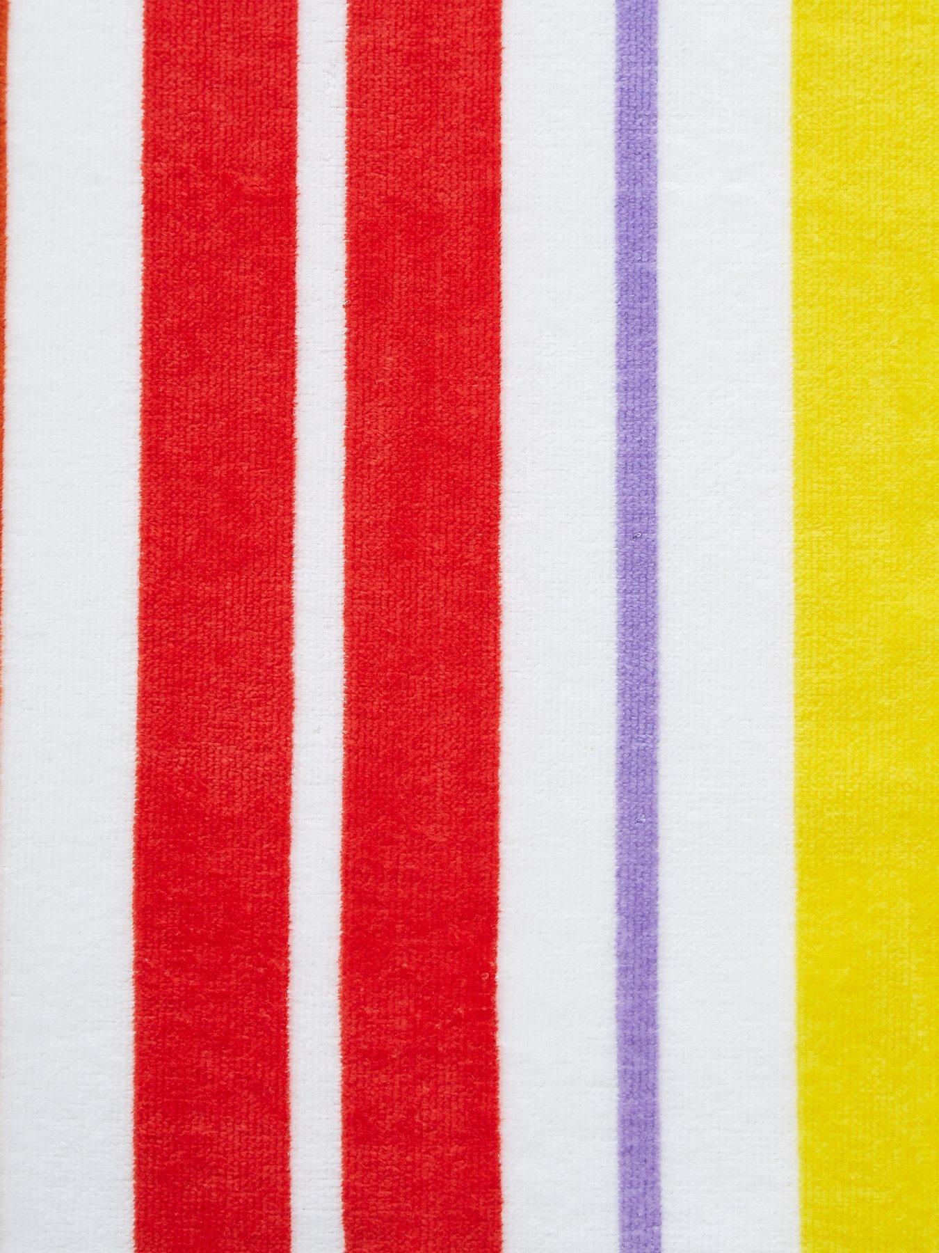  image of catherine-lansfield-rainbow-stripe-cotton-beach-towel