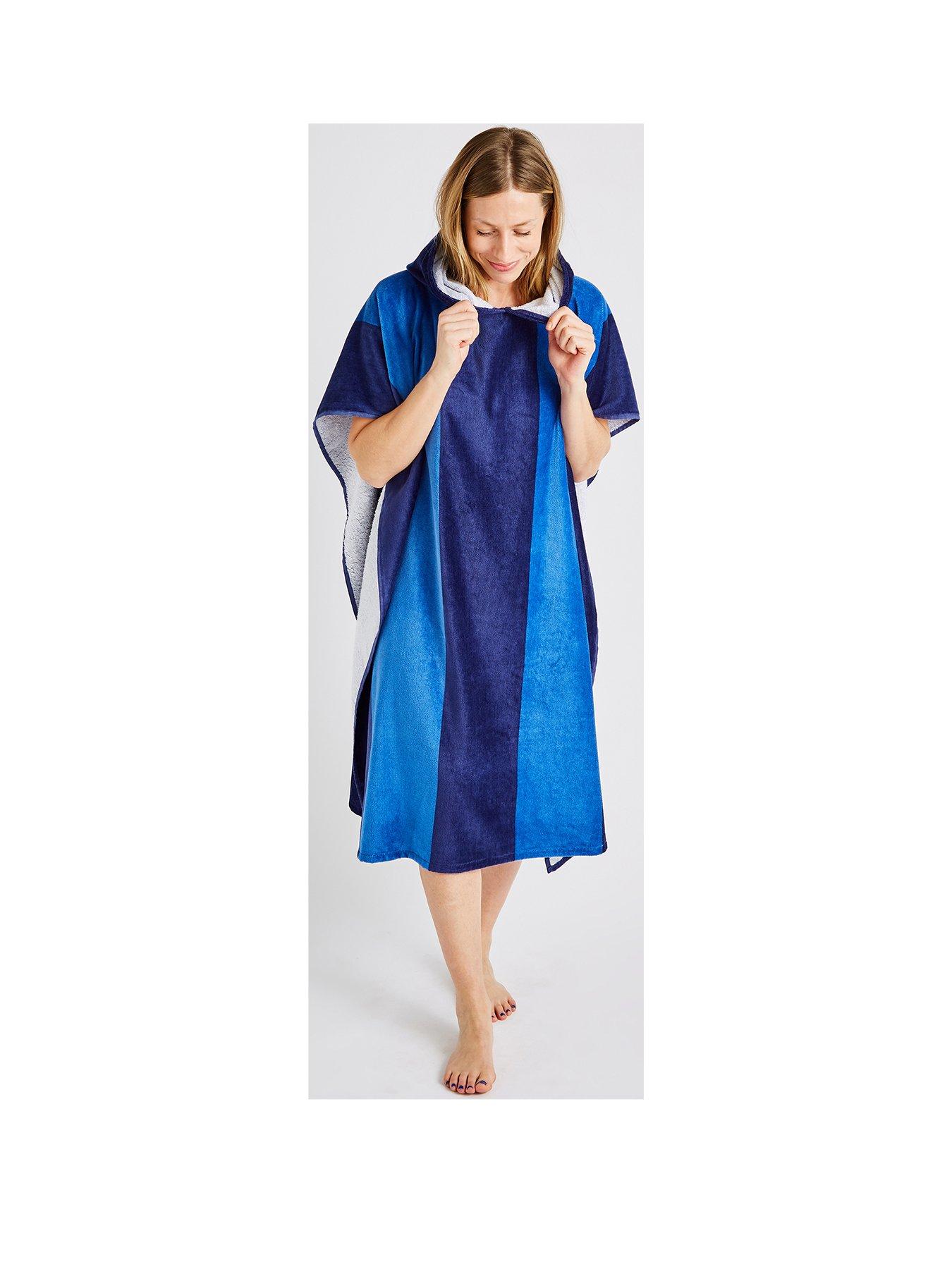 Catherine Lansfield Stripe Adult Beach Poncho Towel