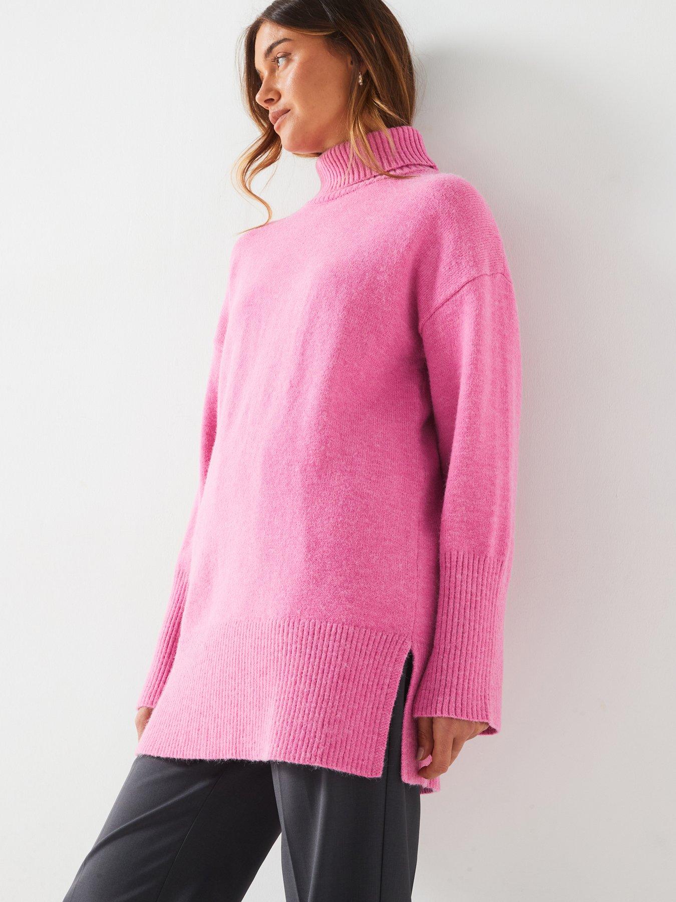 Pink longline jumper sales