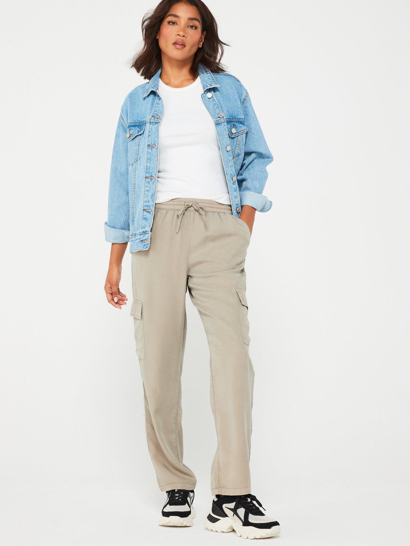 image of vero-moda-loose-fitting-cargo-trousers-brown