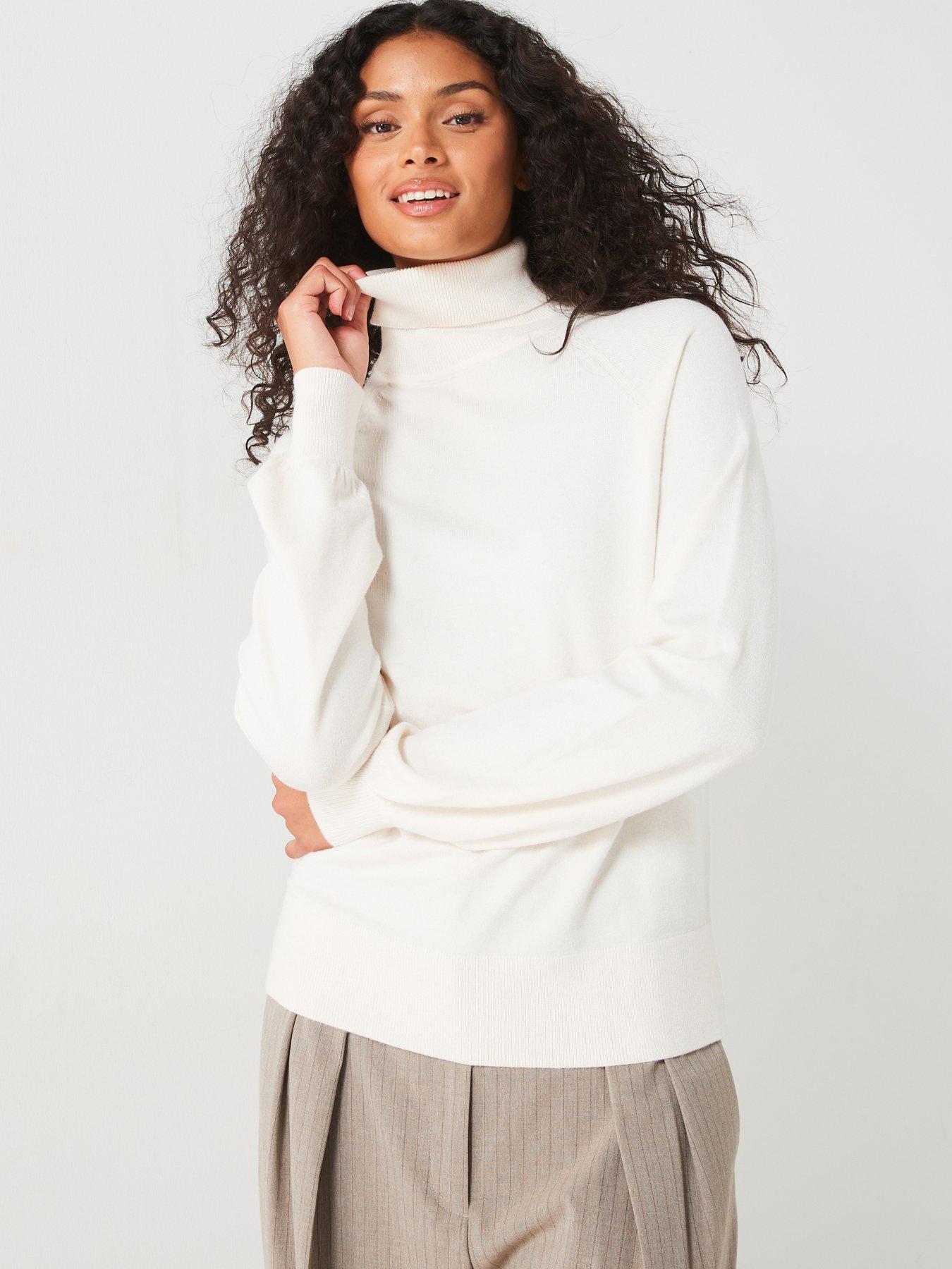 Off white roll neck jumper hotsell