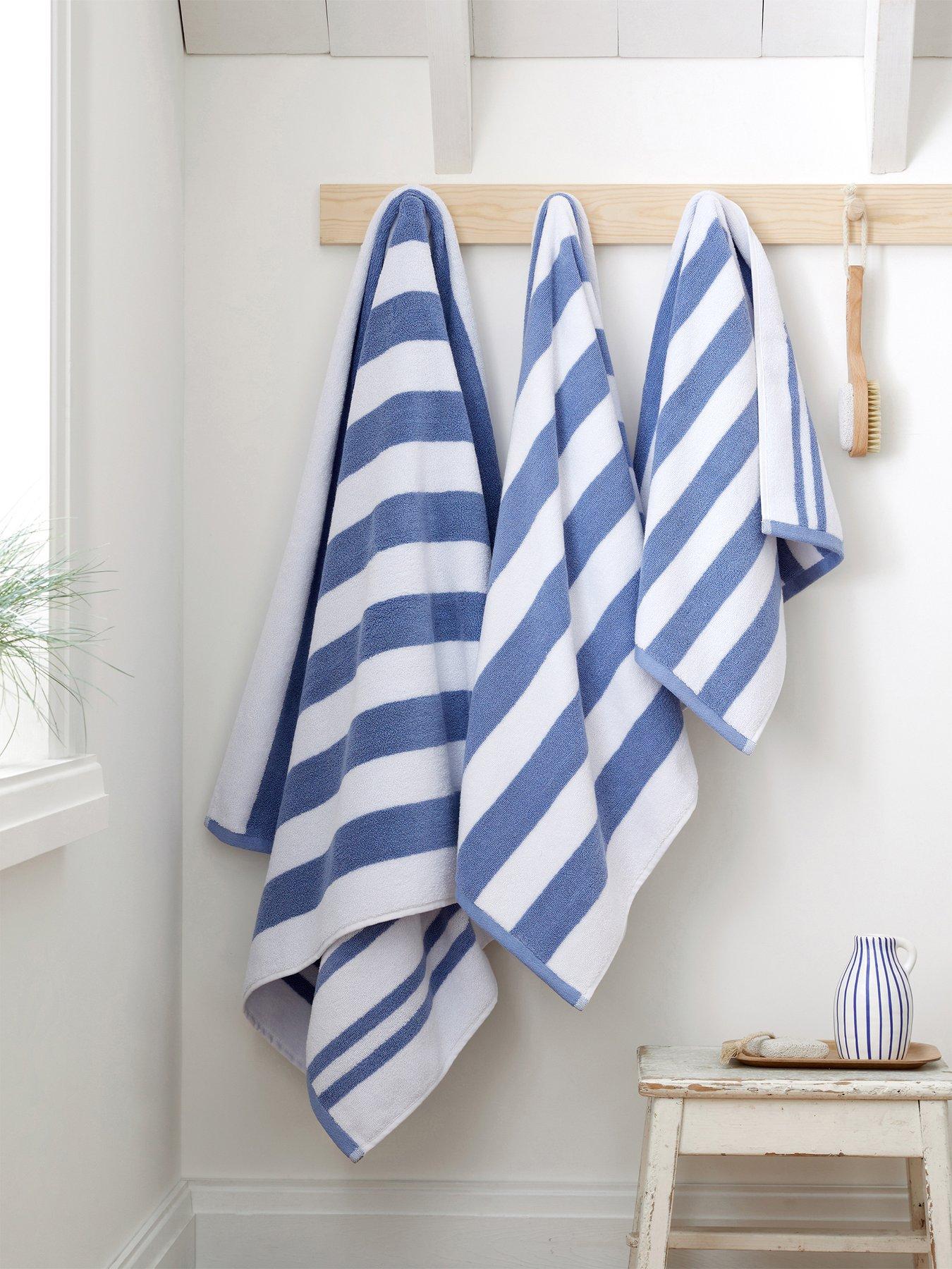 Image 4 of 6 of Bianca Reversible Stripe Jacquard 100% Cotton Towel Collection