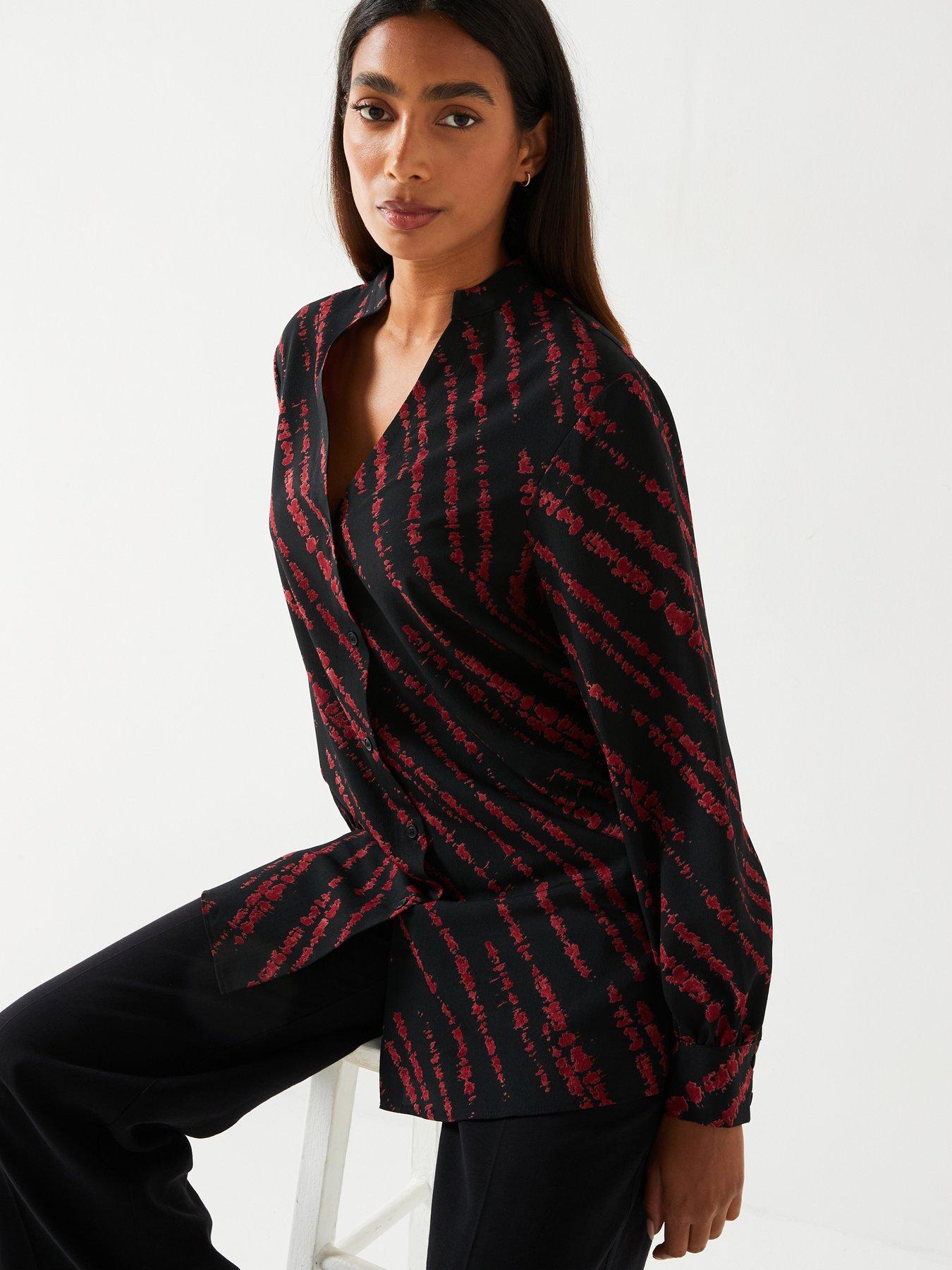 Everyday Longline Printed Shirt - Black/Rust Print - Black/Rust Print ...
