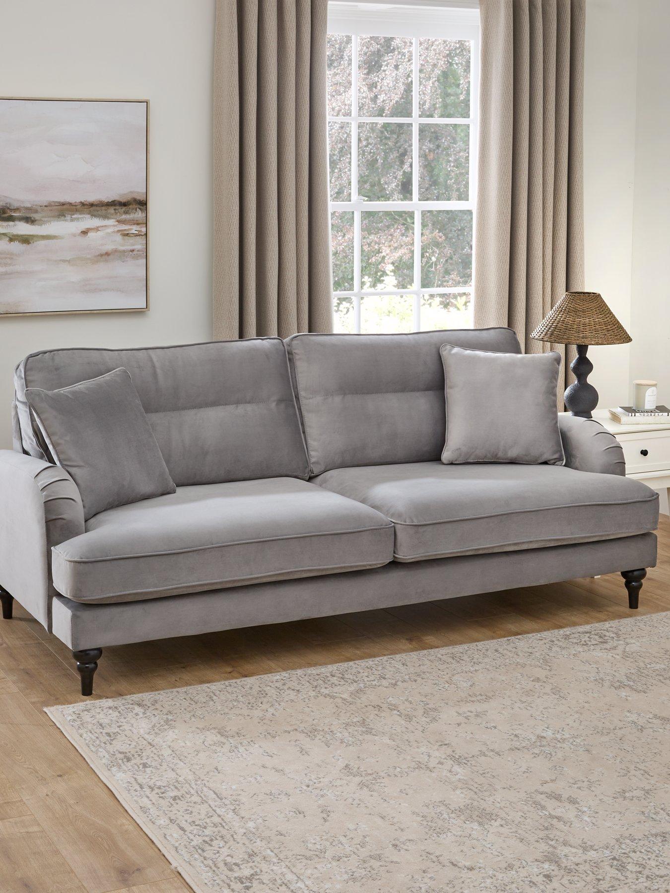 The Very Collection Victoria 4 Seater Fabric Sofa - Grey - FSC® Certified