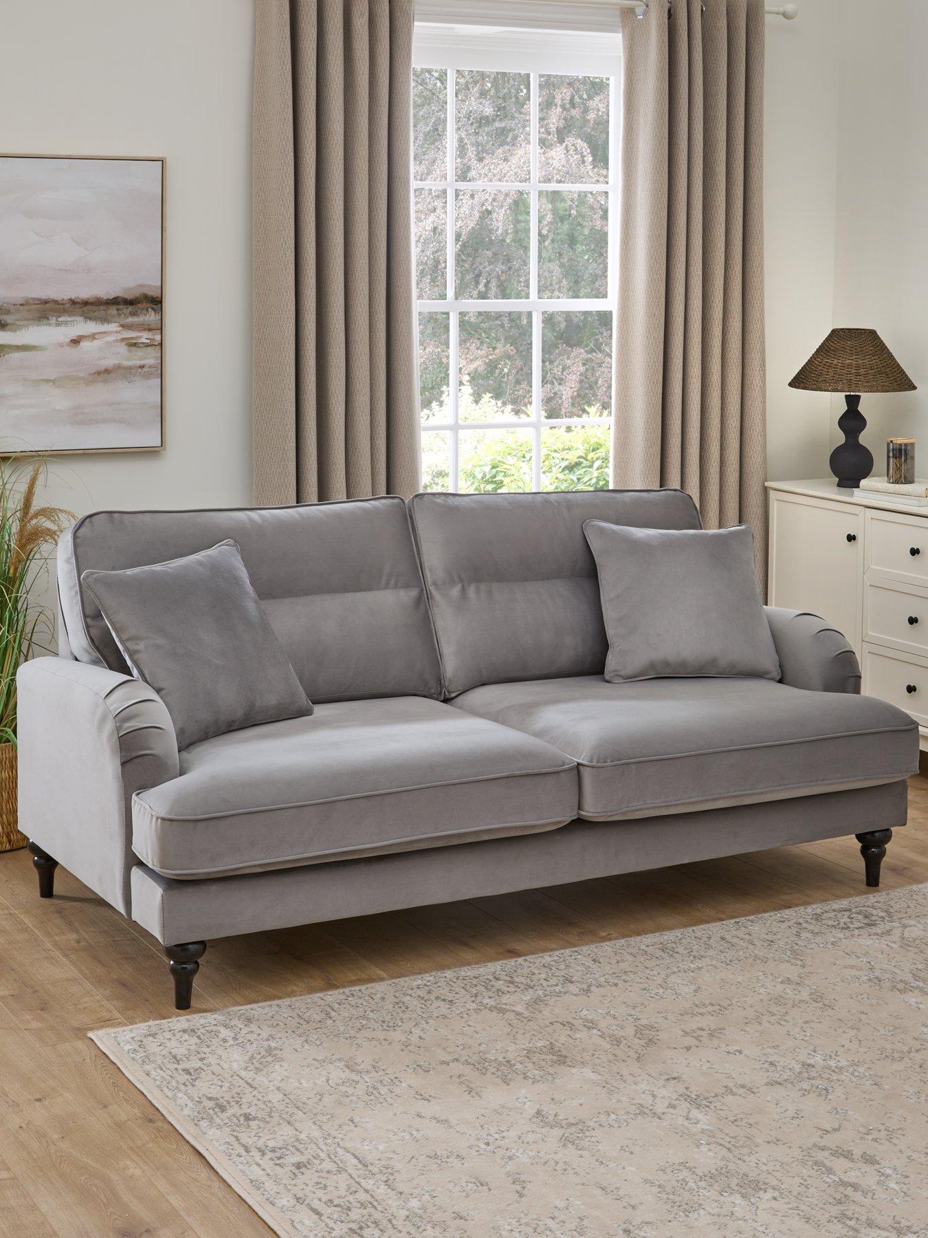 Image 1 of 7 of Very Home Victoria 3 Seater Fabric Sofa&nbsp;- Grey&nbsp;- FSC&reg; Certified